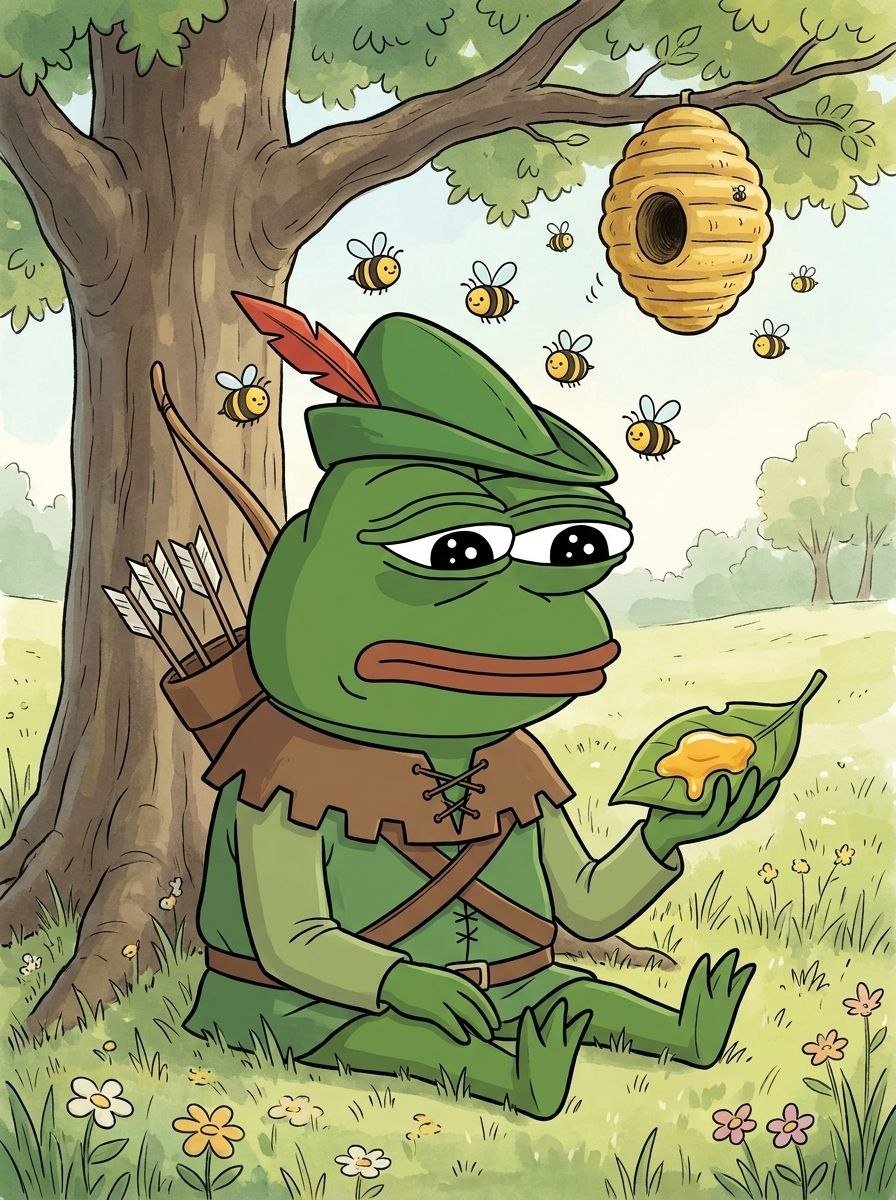 RobinPepeCoin's tweet photo. Honey in this wood is paid for in patience. He waited out most of the morning for it. https://t.co/fyjkVeWWWJ
