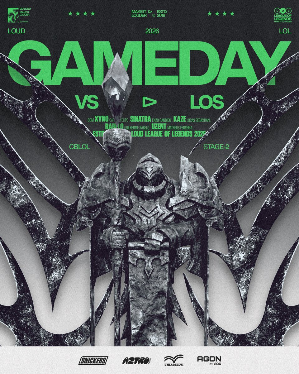 LOUDgg's tweet photo. Hoje, a Grande Final passa por nós.
E ninguém sabe fazer isso como a LOUD.

É hora de cravar a vaga.

SEM MEDO, #goLOUD! https://t.co/OUGypWKidC