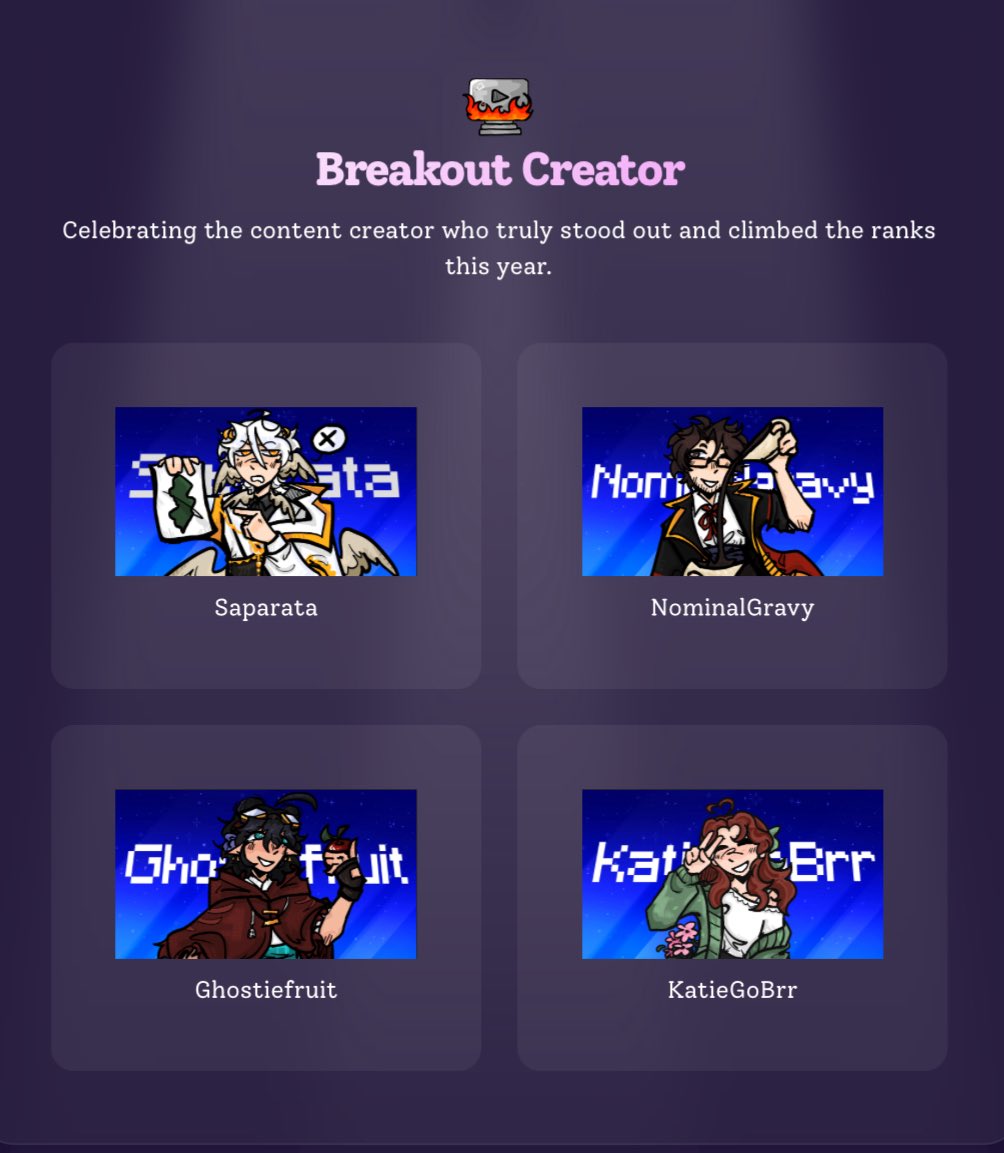 SaparataUpdates's tweet photo. [UPDATE]

Saparata is a nominee for multiple awards in the Crafted Together Awards!

• Best Streamer
• Breakout Creator
• Best Clip (Big Glub Glub)

Winners are decided on October 11th! 

(link in replies) https://t.co/30PHA3aPUP