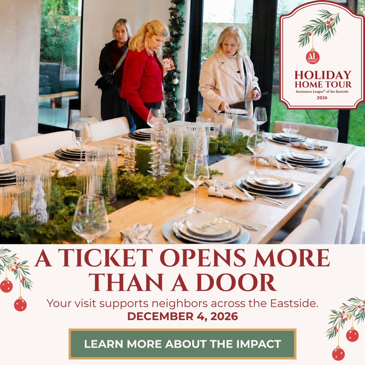 ALEastside's tweet photo. A ticket opens more than a front door. ❤��

Proceeds from the Holiday Home Tour help Assistance League of the Eastside provide practical support to local children, families, survivors, and people rebuilding their lives

https://t.co/DrsmZJBwiC 

#HolidayHomeTour #EastsideCommunity https://t.co/cxH43mEZeQ