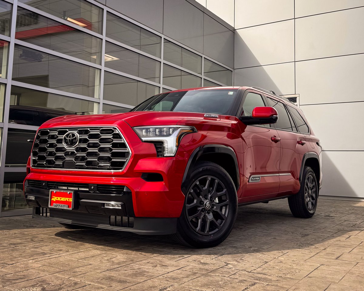 RogersToyota's tweet photo. Your family needs an upgrade! This 2026 Toyota Sequoia Platinum i-FORCE in Supersonic Red is exactly what you need to tackle sport practices, extracurricular activities, and everything in between.
#lewistonidaho #rogerstoyotaoflewiston #rmxperformance #Idaho #AdventureReady https://t.co/cS8kGUyaj6