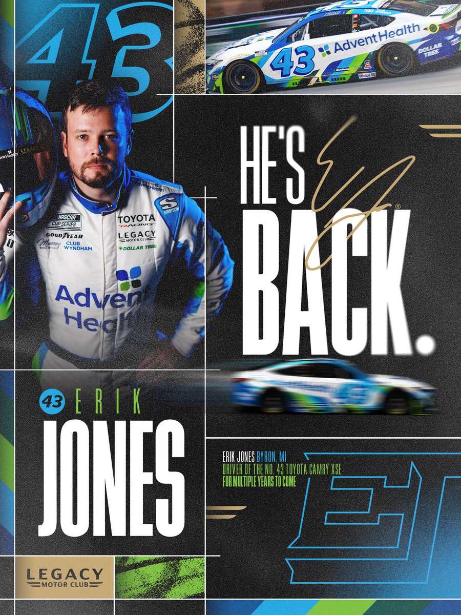 LEGACYMotorClub's tweet photo. Locked in. ✍️

@Erik_Jones has signed a multi-year agreement with the CLUB! https://t.co/qwNkhrcTmj