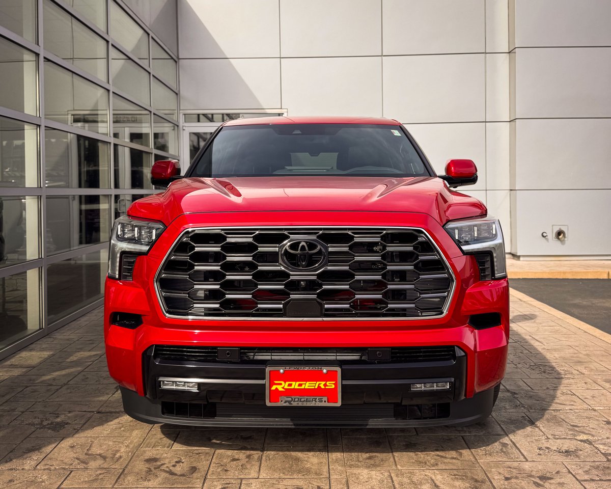 RogersToyota's tweet photo. Your family needs an upgrade! This 2026 Toyota Sequoia Platinum i-FORCE in Supersonic Red is exactly what you need to tackle sport practices, extracurricular activities, and everything in between.
#lewistonidaho #rogerstoyotaoflewiston #rmxperformance #Idaho #AdventureReady https://t.co/cS8kGUyaj6