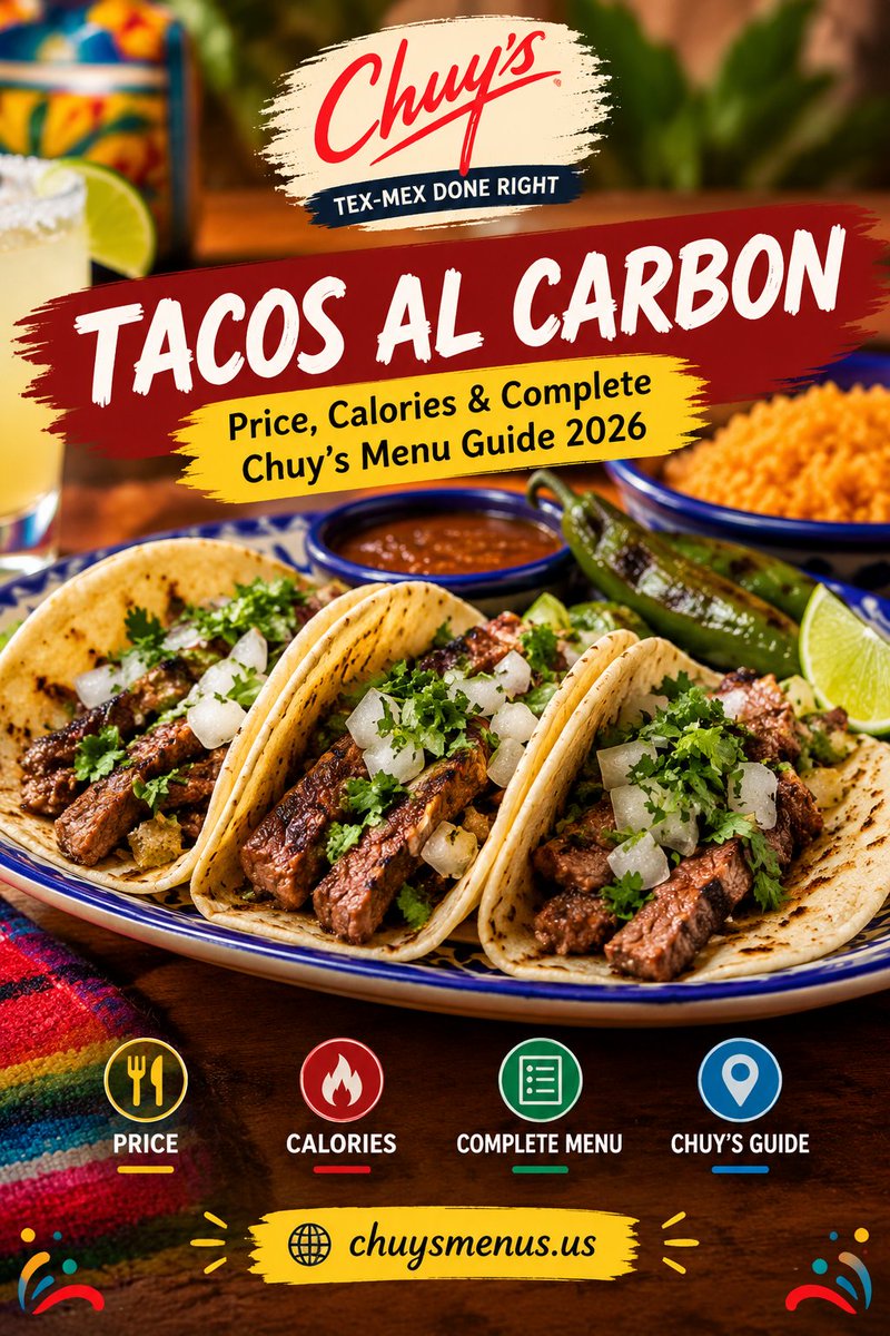 ChuysMenuyd's tweet photo. Tacos al Carbon – Price, Calories & Complete Chuy’s Menu Guide 2026
Read the complete guide here: https://t.co/e15WYYPdt9
#TacosAlCarbon #ChuysMenu #ChuysMenu2026 #TexMex #Tacos #MexicanFood #FoodGuide #MenuPrices #Calories #Chuys https://t.co/9kgr9hIiCp