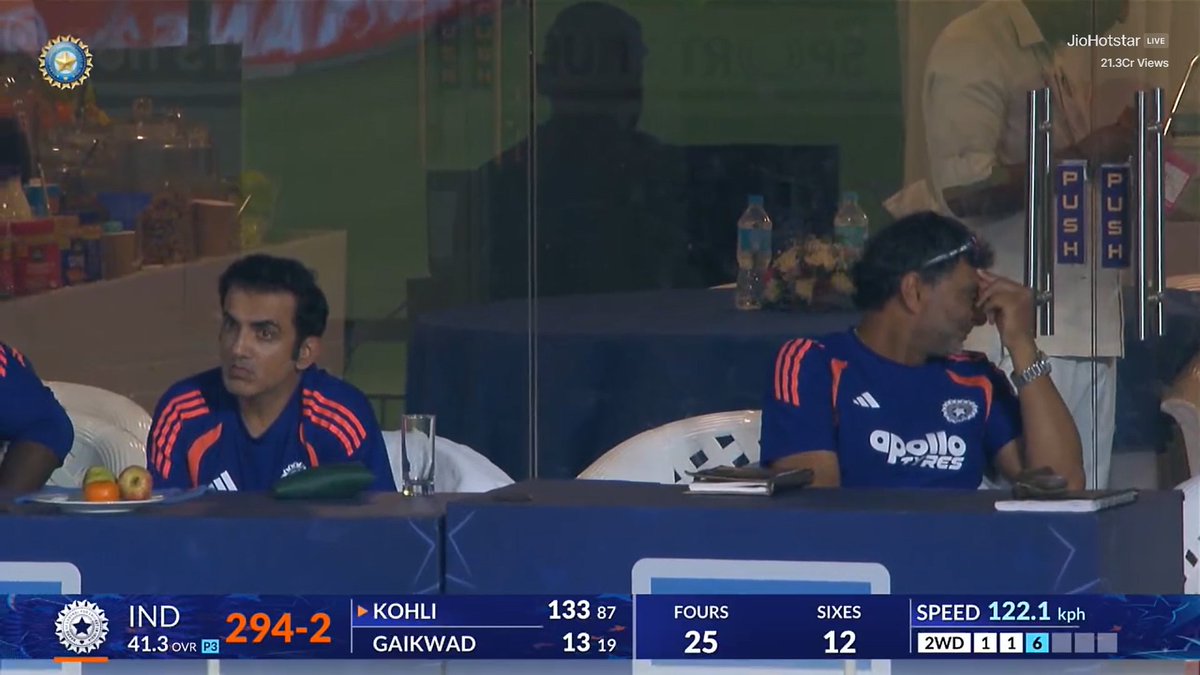 Rajiv1841's tweet photo. Gautam Gambhir's reaction to Virat Kohli's 8th six😭😭😭😭 https://t.co/ADCVMw6POB