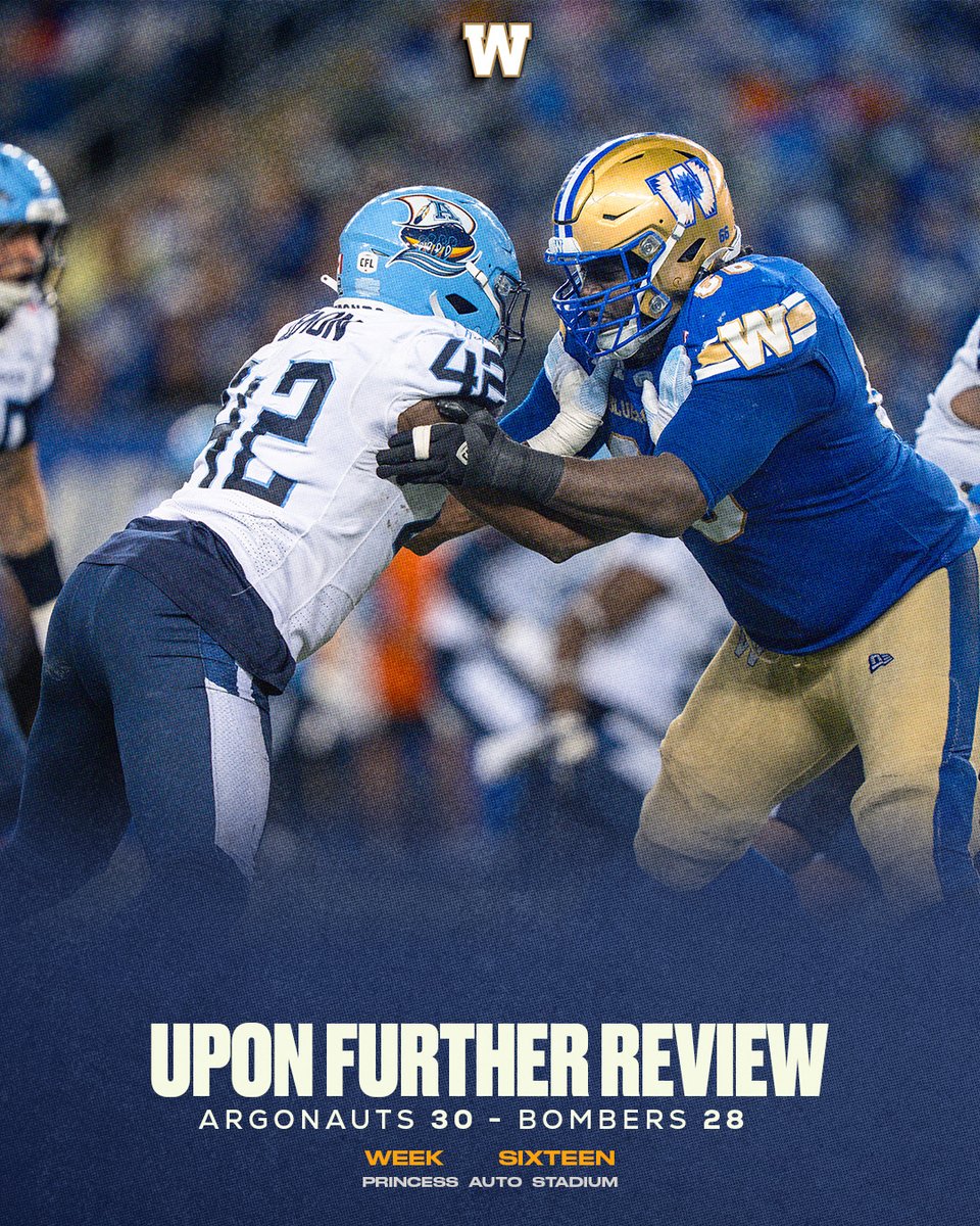 Wpg_BlueBombers's tweet photo. "We weren't good enough when it mattered,"
Upon Further Review ๐๏ธ ยป https://t.co/7GC1SWqjNh
#ForTheW https://t.co/fXOy8U1sCp