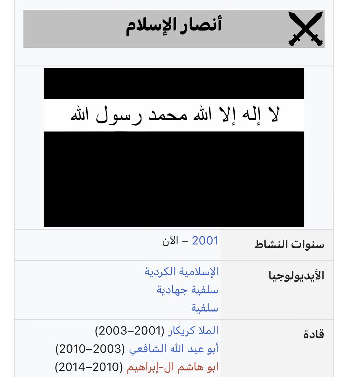 iamiLaythDad2's tweet photo. حلبجة وهورمان وبيارة من زمان منتشر بيهم التطرف.

بالمناسبة أول تنظيم سلفي جهادي إرهابي بالعراق هو كردي وهو "أنصار الإسلام" وتأسس بسنة ٢٠٠١، ولاحقاً بايعوا القاعدة ثم داعش.

الجيش العراقي السابق (الطيران) جان يقصف مواقعهم بالجبال.

إيران استخدمتهم ودعمتهم ضد أمريكا بعد إسقاط صدام. https://t.co/g0V3GGFtZ5