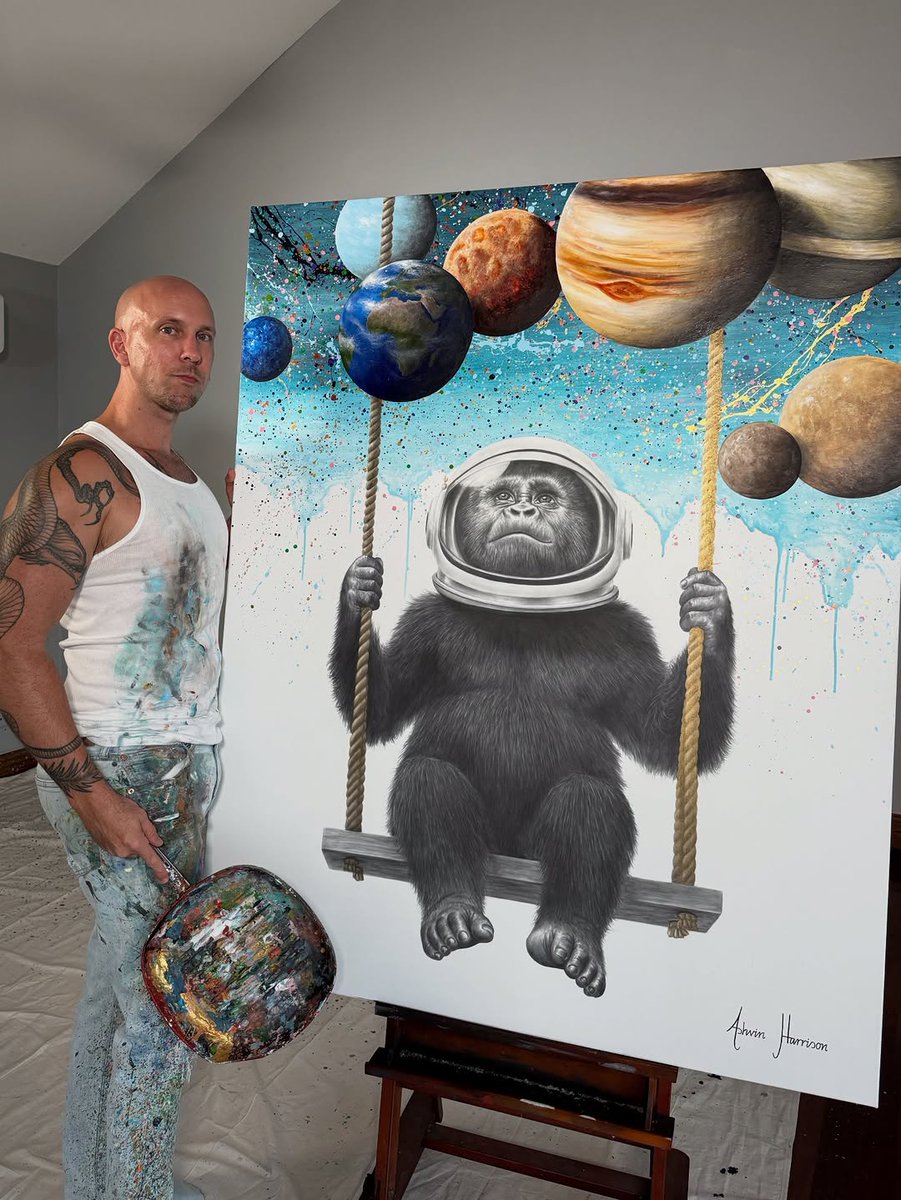 mauricionarra's tweet photo. Dreams Beyond The Jungle. 🦍🪐
An original large-scale painting that investigates innocence, ambition, and the universal pursuit of what lies beyond our reach. Head to my website to read more about the message behind it.

I’ve just uploaded 5 new works... https://t.co/Msa7iaiVgI
