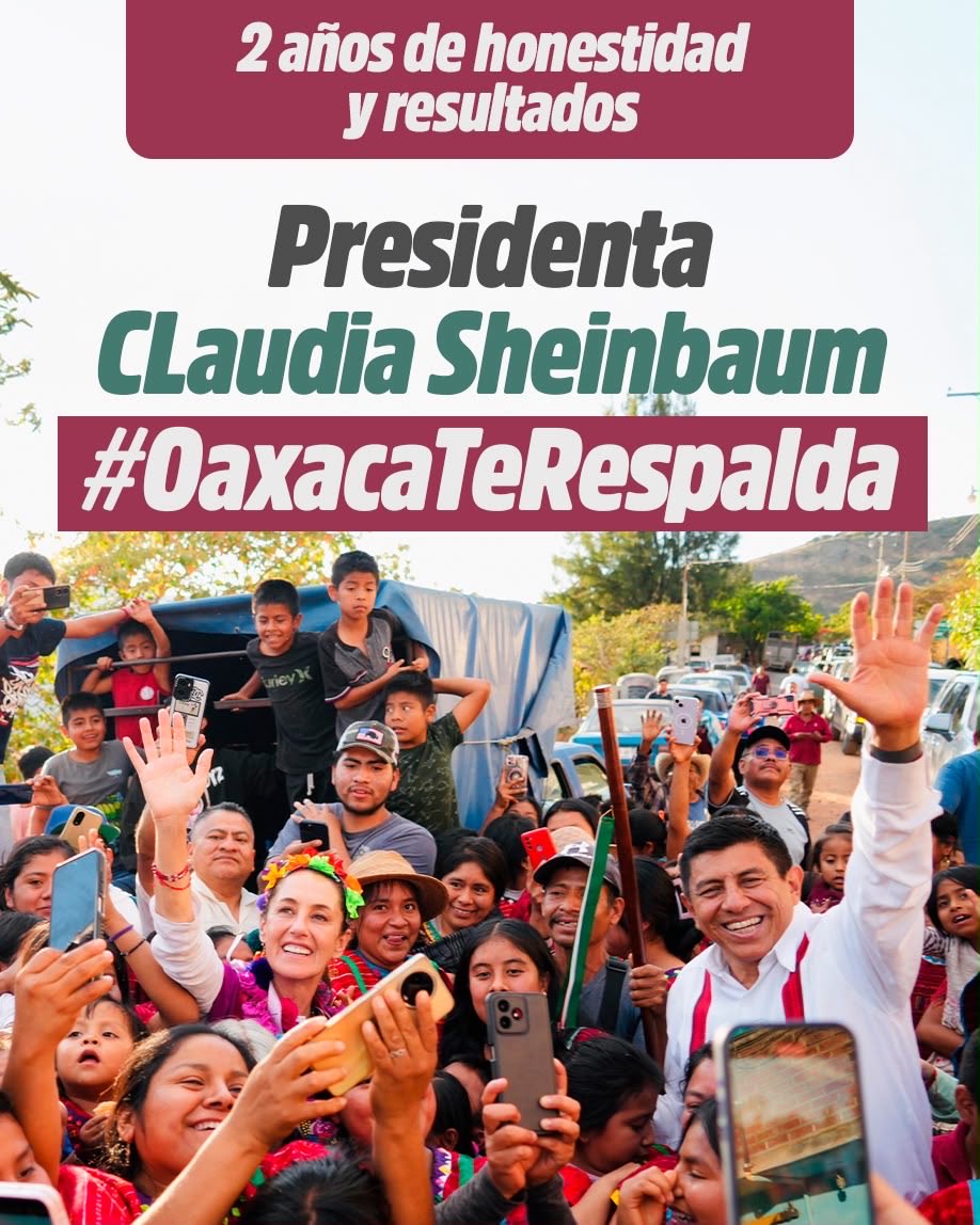 Nino_Morales1's tweet photo. Son 2 años de honestidad, trabajo y resultados.

Desde Oaxaca respaldamos con orgullo a nuestra presidenta @Claudiashein, porque la transformación se nota.

#OaxacaTeRespalda https://t.co/t3hlk7oej2