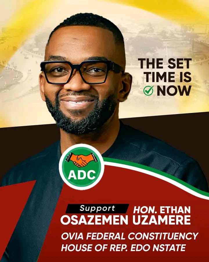 jacksonomouyi's tweet photo. THE SET TIME IS NOW

2027 is an opportunity for Ovia to demand purposeful representation and a stronger voice.

Hon. Ethan Osazemen Uzamere steps forward under the ADC, ready to join the conversation on Ovia’s future.

#Ovia2027 #EthanUzamere #ADC https://t.co/DvmRTwcqAv