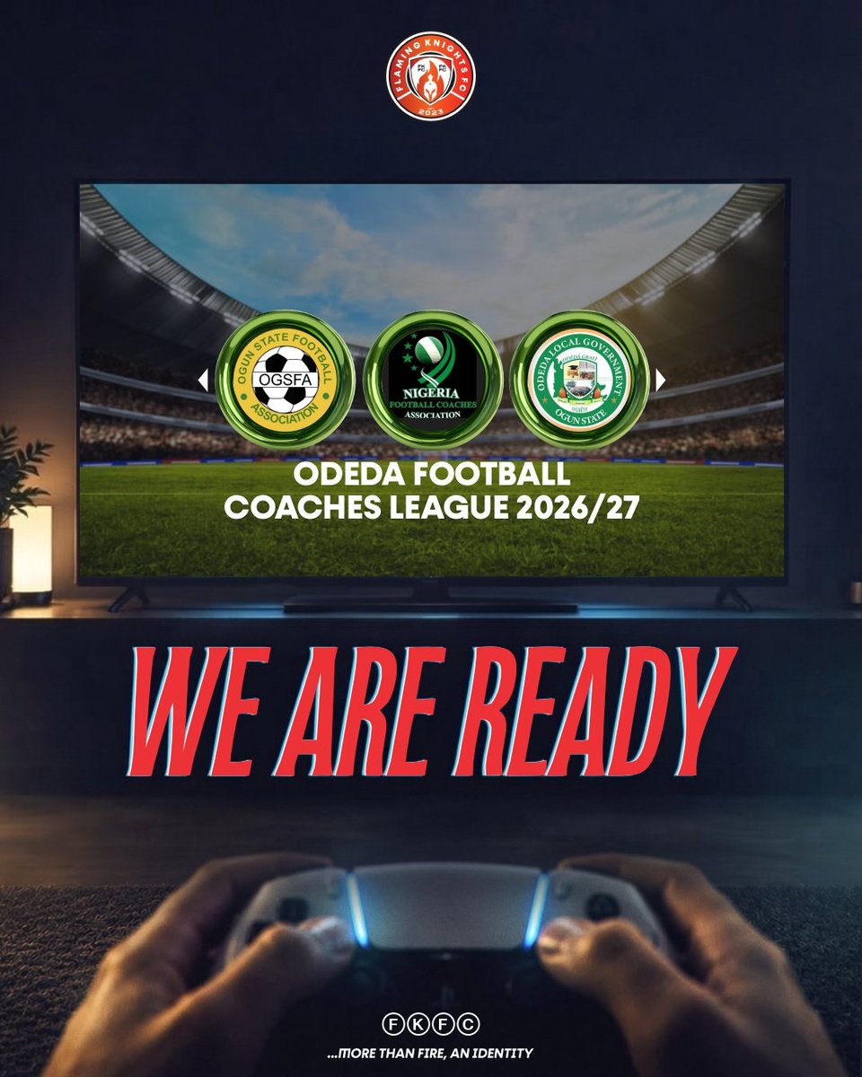 Flaming_Knights's tweet photo. ๐ฎ ๐๐ ๐๐๐ ๐๐๐๐๐!๐ฅ
We are officially set for the Odeda Football Coaches League 2026/27 season.
The stage is set, and we are locked in to conquer new heights.
...๐๐ฐ๐ณ๐ฆ ๐๐ฉ๐ข๐ฏ ๐๐ช๐ณ๐ฆ, ๐๐ฏ ๐๐ฅ๐ฆ๐ฏ๐ต๐ช๐ต๐บโจ
โ#FKFC #OdedaLeague2026 #WeAreReady https://t.co/6zsyO08IOR