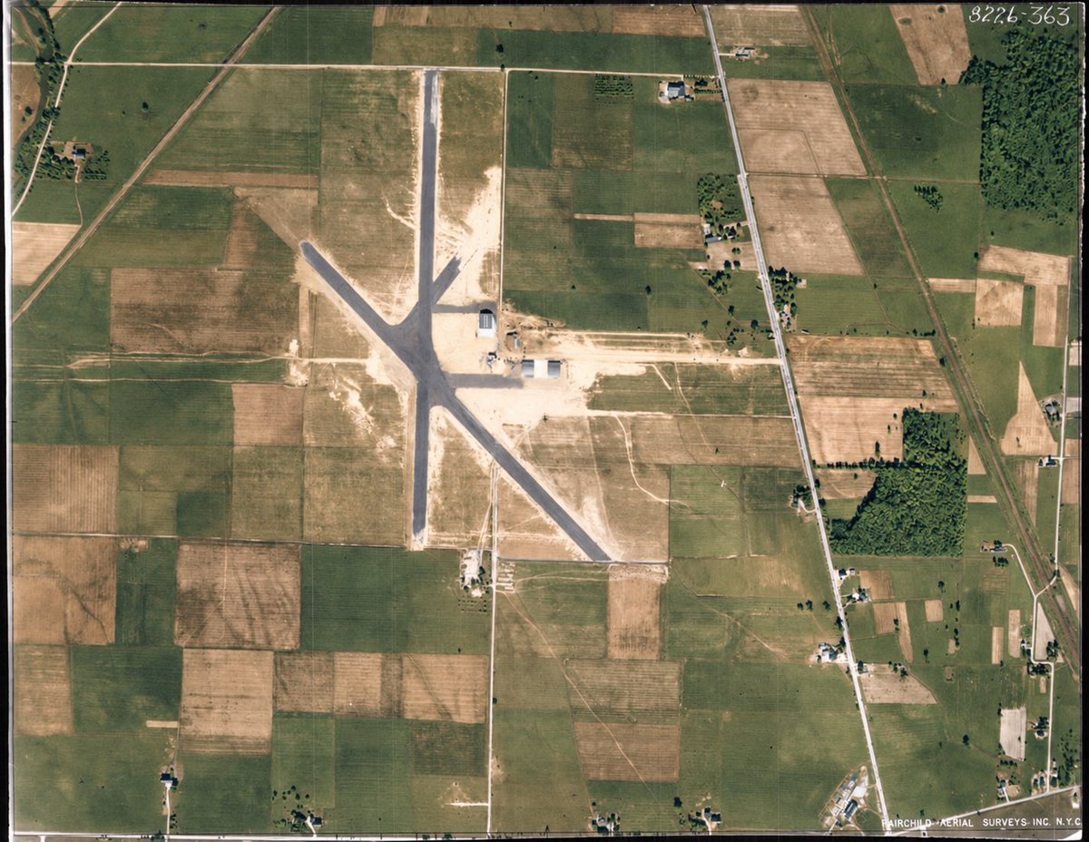 shollander2's tweet photo. A May 28, 1927 aerial photo of the #Buffalo Airport site in Cheektowaga and surrounding area. ✈️ 🦬 

The airport officially opened on September 25, 1926. 

➡️ https://t.co/5utHgW7pdz https://t.co/QeIaj5Nfcz