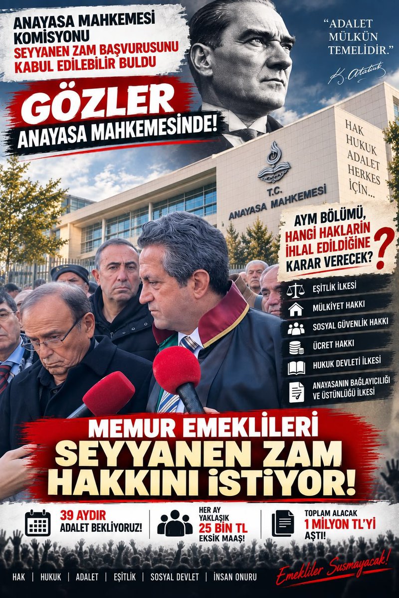 Memur_Emekli33's tweet photo. Allah rahmet eylesin mekanı cennet olsun 
Ali Şekeroğlu bu ağır yükü taşıyamadı ve 40 aydan beri Memur Emeklisine reva görülen Seyyanen Hukuksuzluğunu kaldıramadı
2 buçuk milyon memur emeklisi 2023 Temmuzda hukuka aykırı KHK düzenlemesi ile güncel olarak aylık 25.153 TL eksik aylık alıyor
3600 ek göstergenin polislere eksik yansıması nedeniyle de aylık 10-15 bin TL kayıp yaşıyor
30 yıl 35 yıl görev yapan polis memuru maalesef 31.500-35.000 TL civarı emekli aylığı ile sefalete mahkum ediliyor
Ali Şekeroğlu acı şekilde kendi canına kıydı ama daha ne Ali Şekeroğlu gibiler var ve reva görülen hukuksuzluğun yükü altında eziliyorlar
@herkesicinCHP @Akparti @MhpTbmmGrubu @AKPartiTBMMGrup @AYMBASKANLIGI @TBMMresmi @TBMMGenelKurulu @TC_Danistay @adalet_bakanlik @HMBakanligi @iletisim @cbsbb @RTErdogan @kilicdarogluk @eczozgurozel @nurhayataltaca  @KaramikSunay @ComezTurhan @CHPMuratBakan @SalihUzunDr @LeventUysalNEV  @zorlu77 @bakiersoymhp  @E_SemihYalcin @avabdullahguler @avsengulk @leylasahinusta @ilyastopsakal @CYAZMAC  @oktay_saral  @BA_Yildirim @SavciSayan @mustafaciftcitr  @omerrcelik @NumanKurtulmus @AvOzlemZengin @drbetulsayan @akbasogluemin @Nilgun_OK @yasaryldrmMHP @erkanakcay45 @drpelinyilik  @KarakayaMevlut @PrfDrFilizKilic @celal_adan @drummugulsen  @hasandogan  @abakingurlek @_cevdetyilmaz @memetsimsek
#EmekliMemur
#MemurEmeklisineAdalet
