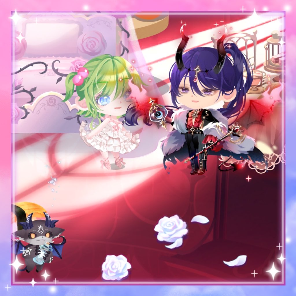 MIY984's tweet photo. #ポケコロツイン
#マネコロ
髪色とか目のイメージ違うけど､グミナとケルビム(なりすまし時)やってみた https://t.co/rajAFLTkio