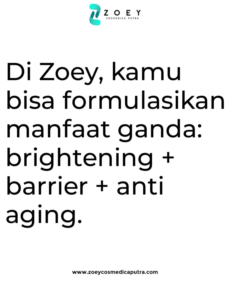 HubertHofmwkm's tweet photo. Agree? These days, simply claiming brightening benefits is no longer enough. Consumers want multifunctional products. At Zoey, create formulas offering brightening, barrier support, and anti-aging benefits—one formula, multiple claims. Develop https://t.co/8IKtWyIEAA