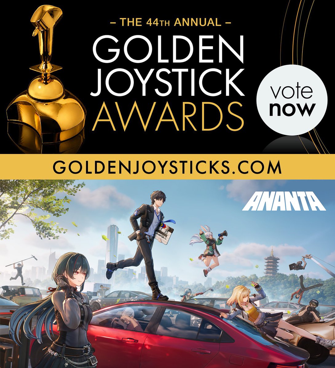 Ananta_EN's tweet photo. ANANTA has been nominated for Most Wanted Game at the Golden Joystick Awards 2026.

You can cast your vote to support us here: https://t.co/XHFdhgHKih

A massive thank you to you, Captain, for your incredible support and love. We can't wait to see you all on January 15, 2027!

#ANANTA