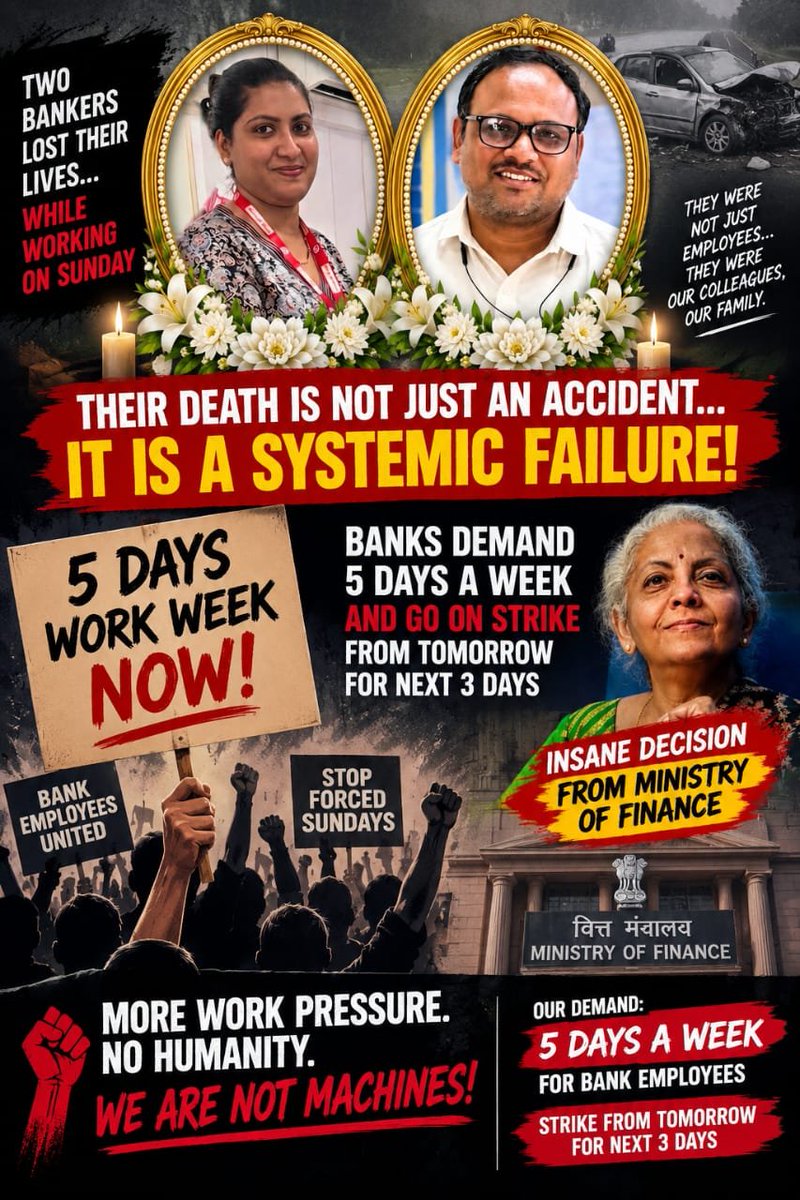 jeetsa07's tweet photo. Today's Sunday is really Black Day for Bankers....

#5DayBankingNow
#5DayWeekAndFairPLI

@PSUBanks @UFBUIndia @AIBOC @fboioa_india
@MahatojMeena @Pinaz242681 @akhileshjod @sachinvats142 @priyanka94meena @james007081992 @nilesh_pawar15 @rupamsmail @NGOyal8819 @AshishTekale_ https://t.co/sTpPofASUW