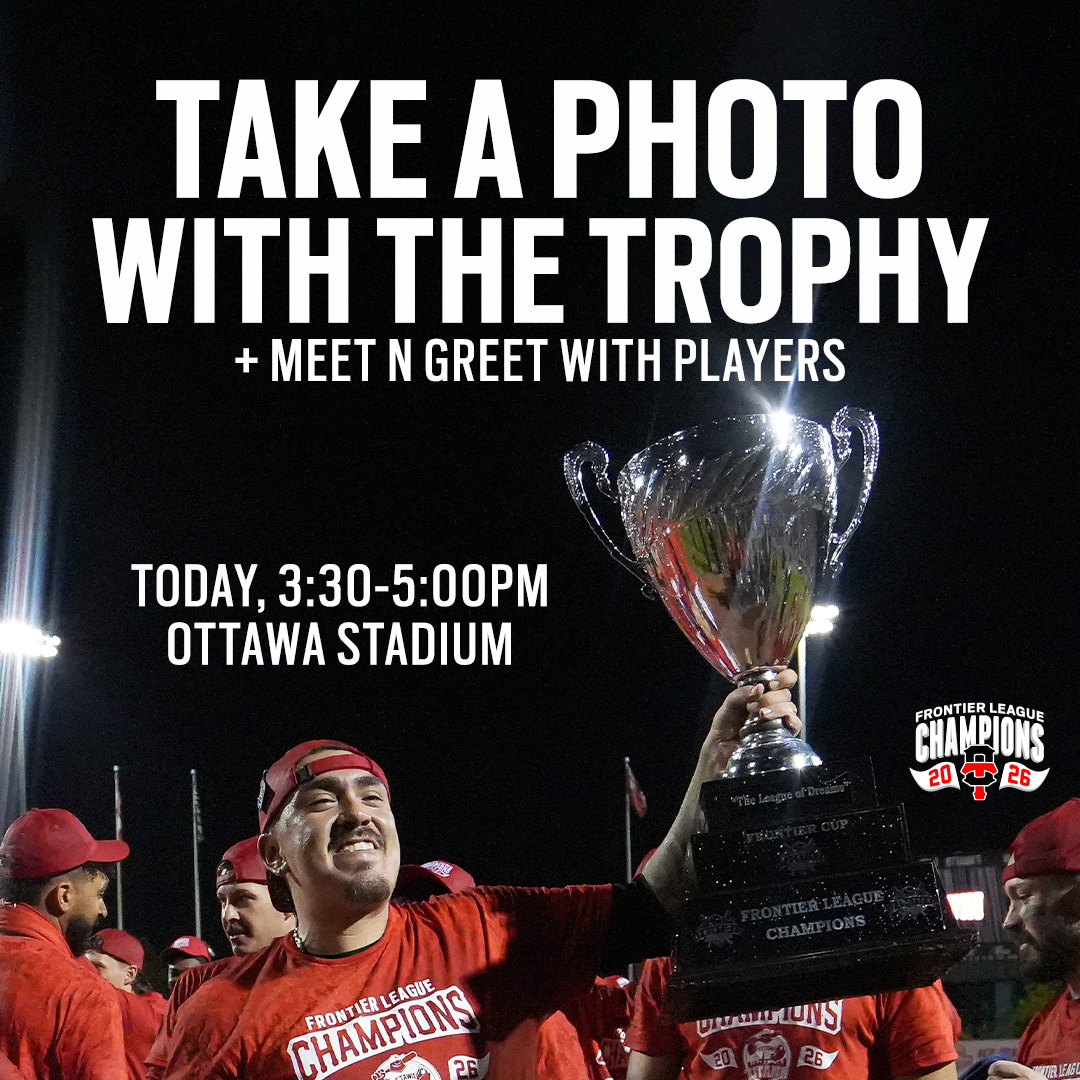 ottawa_titans's tweet photo. TODAY at Ottawa Stadium, take a photo with the Frontier Cup!! 📸🏆

We're opening the ballpark from 3:30-5:00pm today for fans to take photos with the trophy and meet the 2026 Titans before they head home over the next few days.

RSVP at https://t.co/FgKkI5KETZ 📩

#FullSwing https://t.co/rZT2sdXeha