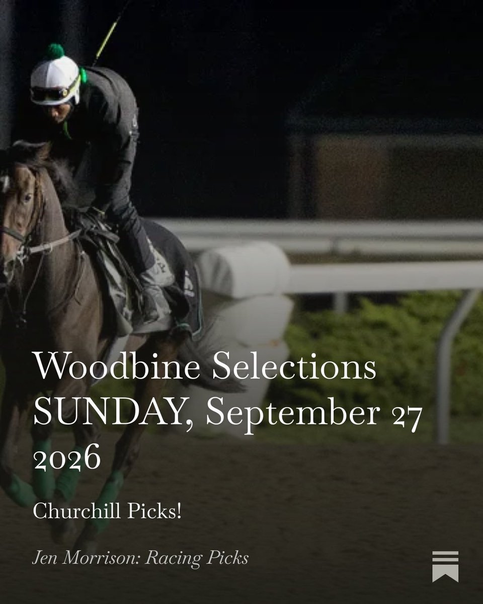 jensblog's tweet photo. https://t.co/x2hi0rHdOf
Breeders' Stakes day @WoodbineTB .
Notes and selections on my site at Substack. Thank you to new subscribers this weekend, hope you have good luck betting! I have a couple of 2 year olds I like at Churchill also.
Only $5 a month. Thanks for re-posting too https://t.co/nSzUFoDegf