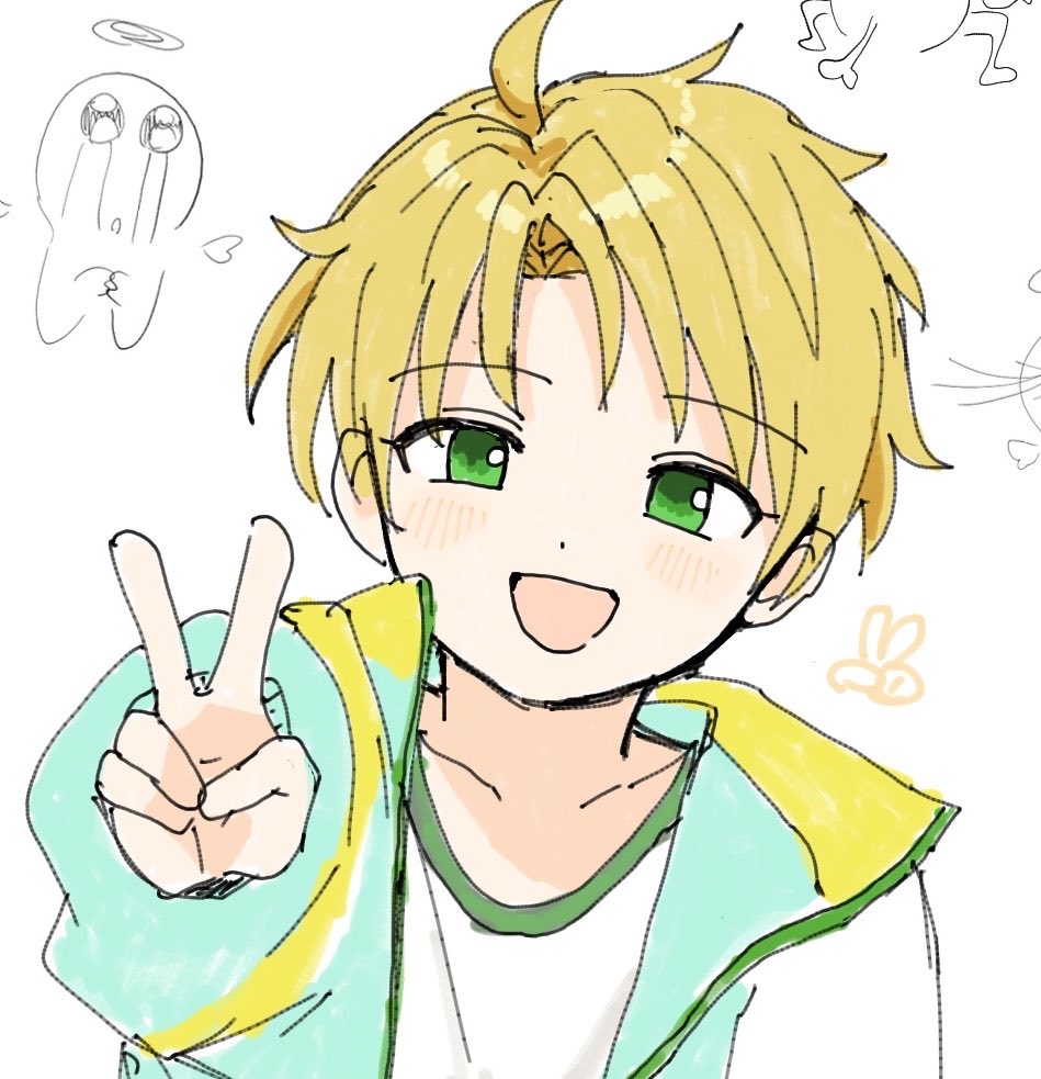 aivmo5's tweet photo. 絵チャ 3枚目は友達からのおありがたいmktきゅん https://t.co/2sRJnG3Ns8