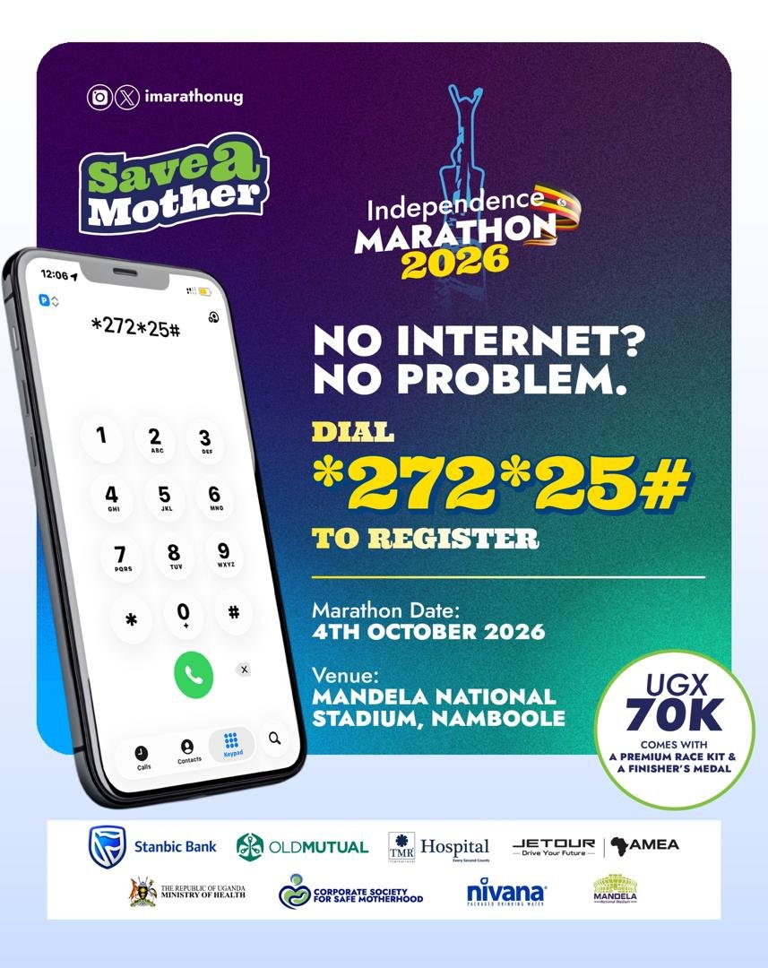 RonacoVeli911's tweet photo. We started from the bottom &amp; now we are here again for our 2rd Edition.#Independence marathon count down is loading.let's Register in time.Our start &amp;  finish at Mandela national stadium namboole all the way to northern bypass route.please let's "Save a Mother".Explore 🇺🇬with us https://t.co/HY9Z8O6CV4