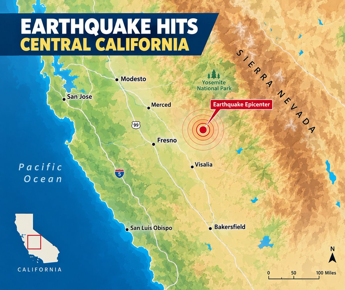 Victoria90zg's tweet photo. California was shaken by two earthquakes Sunday morning. 🌎 Stay updated on the latest details and what happened here: 
https://t.co/1LpIyZlZUs⁠�

#California #Earthquake #BreakingNews https://t.co/U6SlPzep0e
