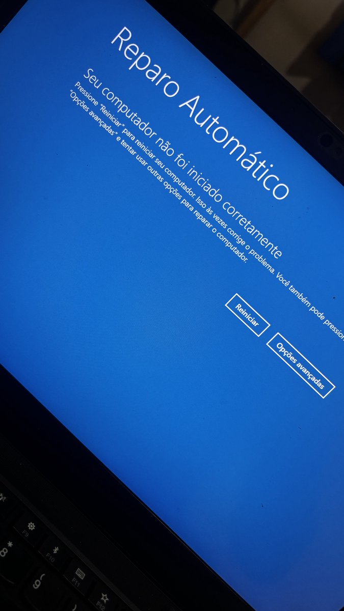 zillinft's tweet photo. PQP, não é possível uma coisa dessas kkkk

Tava usando o PC normal de madrugada e quando ligo agora: tela de Reparo Automático do nada de novo.

Ou eu tô fazendo alguma cagada sem perceber ou o Windows tá me testando…

Mais alguém passa por esse perrengue direto? https://t.co/FoyTBpJOIf