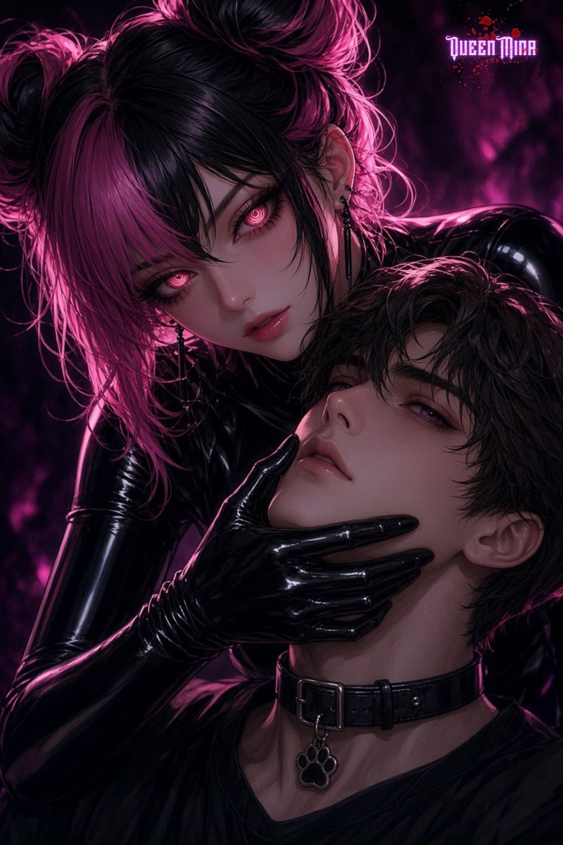 QueenMina_2D's tweet photo. This is what you want. My hand on your face like I already own the rest of you. These glowing and hypnotic eyes pulling every thought out of your head and replacing it with Me.

The collar. The glove. The way I look at you like you’re already dripping and I haven’t even been touched yet…
You’re staring because you can’t help it. Because the second I lean in, your body goes stupid and eager.

You want my fingers in your mouth. You want my spit on your tongue.
You want to be held there until the only thing left in your head is how good it feels to give in…

You don’t just want my touch.
You want the control that comes with it. You want to feed on my power the same way I’m feeding on you…slow, hungry, inevitable.

Keep staring.
That’s how the obsession starts.
That’s how it stays and pollutes your weak mind… 🌀