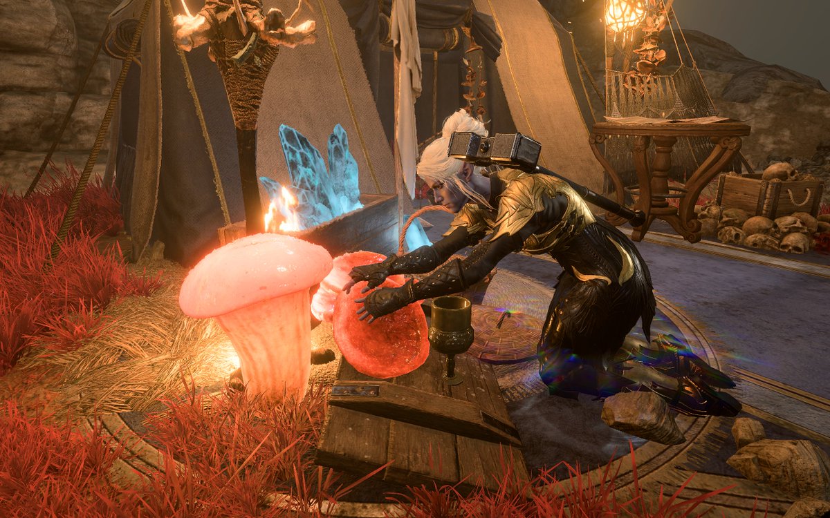 axieaxolotl's tweet photo. aww i caught minthara tending to her mushrooms i didnt know she did that https://t.co/eMyLq2kF4q