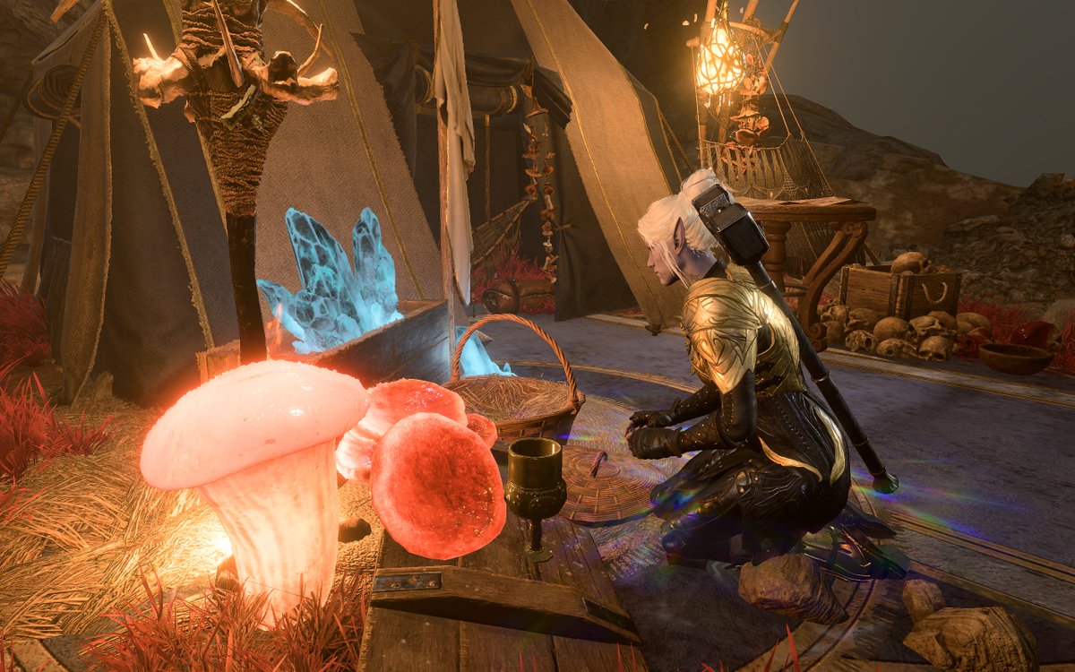 axieaxolotl's tweet photo. aww i caught minthara tending to her mushrooms i didnt know she did that https://t.co/eMyLq2kF4q