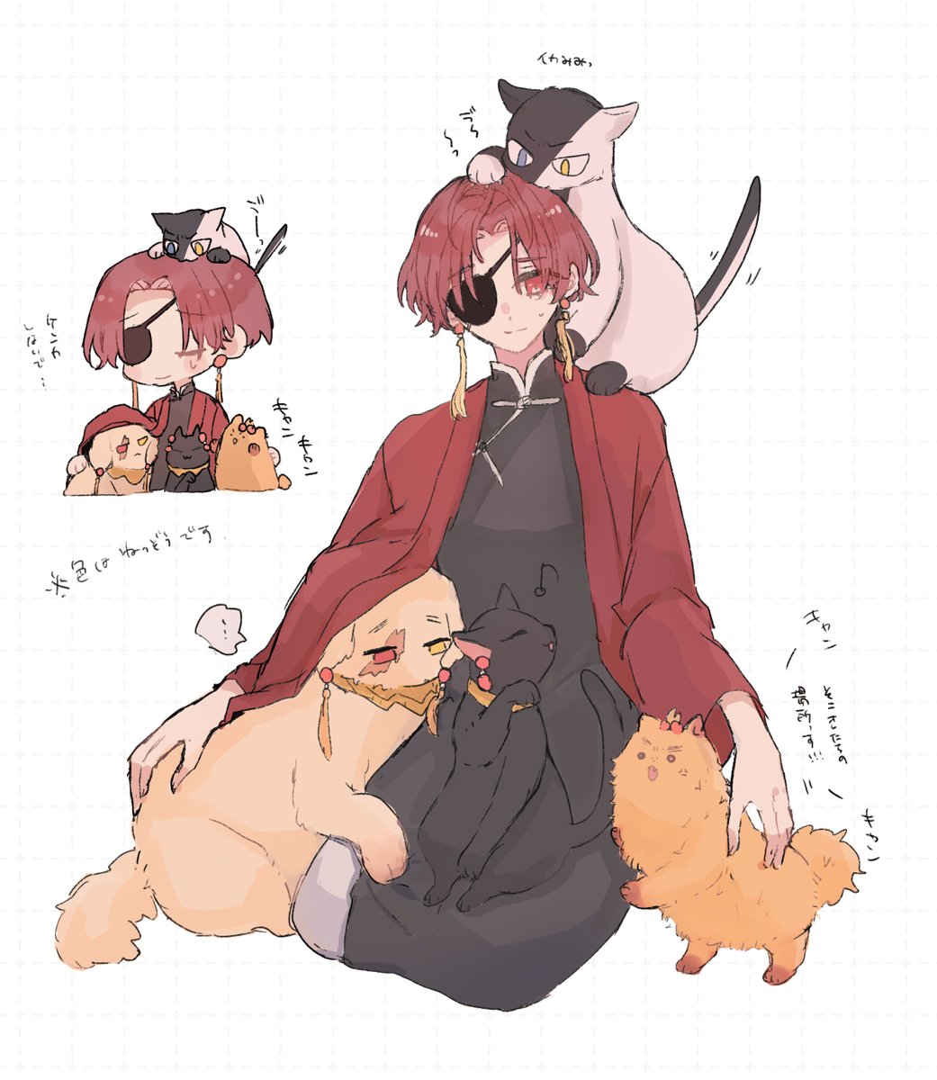 pandanoeoki's tweet photo. 🐱🌸くんと🐶📝くんVS🐈🐶な🟥🐉のトップふたりと🫖さん https://t.co/l9AMcxwZsx