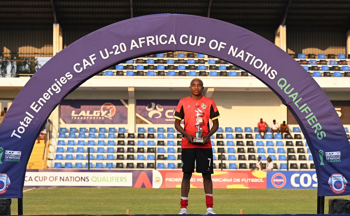 COSAFAMEDIA's tweet photo. ⭐ BEST PLAYER

🇲🇿 #7 Alírio Cuna

A standout tournament earns Alírio Cuna the Best Player award. ⭐🏆

#COSAFAU20 #COSAFA #BestPlayer #Maputo2026 #Football https://t.co/a8gDmd0FIB