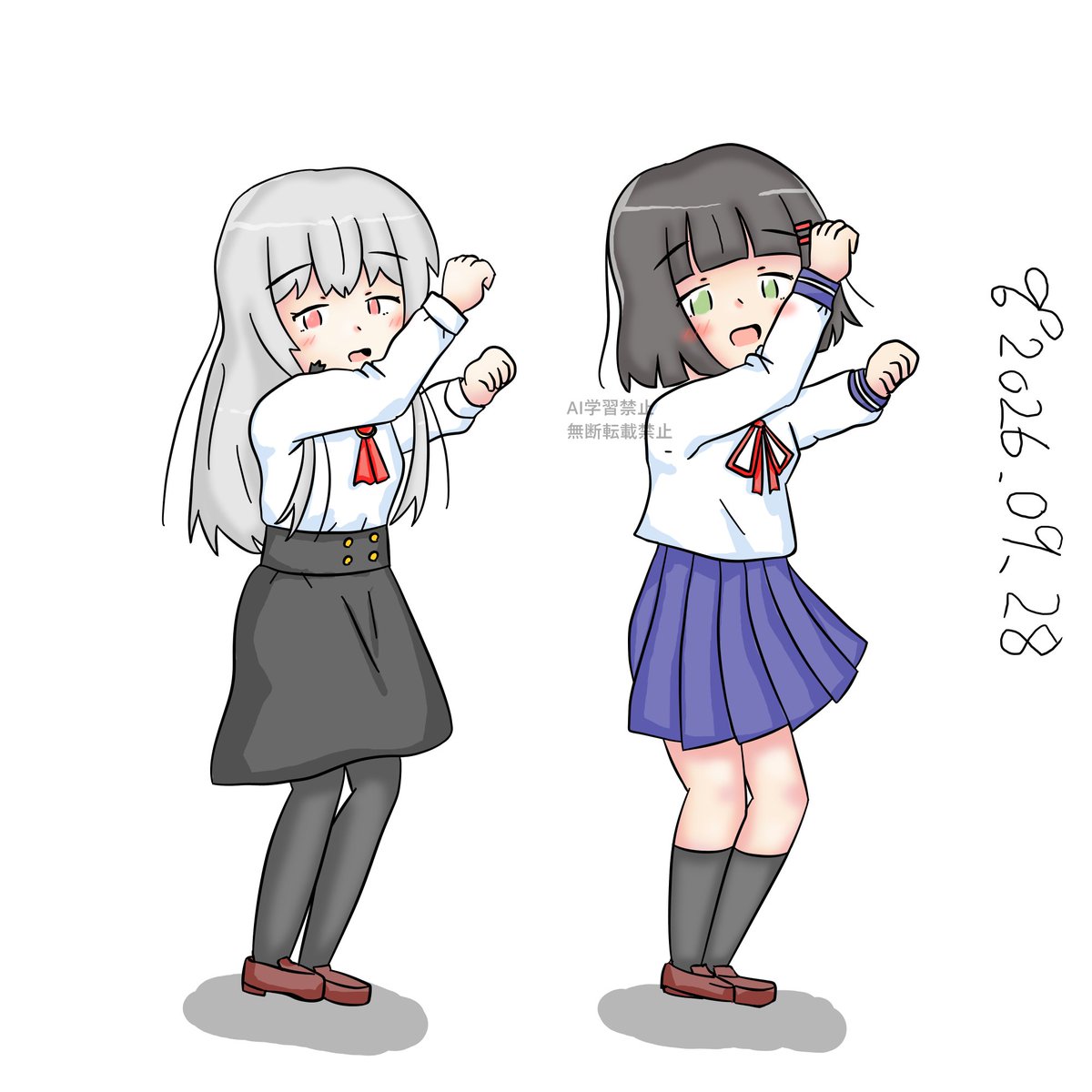 gonta_hutaba's tweet photo. 久しぶりに灯ちゃんとソフィーさんを描くなど。
 （わたたべ４話で美胡ちゃんが踊ってたやつ）  
#吸血鬼さん 
#となりの吸血鬼さん https://t.co/To55eeNLAd