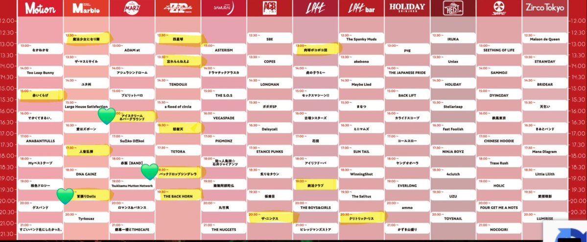 NilePrince23's tweet photo. #トーキョーコーリング
#TOKYOCALLING

歌舞伎町でサーキットフェス🎸🥁

移動近いからたくさん見れた⬇️

#魔��少女になり隊
#肉球ポコポコ団
#忘れらんねえよ
#赤いくらげ
#アイスクリームネバーグラウンド
#怒髪天
#人畜乱弾
#バックドロップシンデレラ
#首振りDOLLS
#ザニンクス
#クリトリックリス https://t.co/JDZJx48fwP