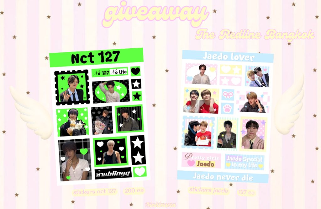 inklnwza's tweet photo. 🍧*:･ﾟ✧ pls kindly rt ⋆˙⟡🍥

#THE_REDLINE_BANGKOK 

𝗌𝗍𝗂𝖼𝗄𝖾𝗋𝗌 𝙽𝚌𝚝 𝟷𝟸𝟽 𝟸𝟶𝟶 𝚎𝚊･་𐙚❤️‍🔥
𝗌𝗍𝗂𝖼𝗄𝖾𝗋𝗌 𝚓𝚊𝚎𝚍𝚘 𝟷𝟸𝟽 𝚎𝚊ꔛ👩🏻‍❤️‍💋‍👩🏼

🗓️: 𝟥𝟣 ᴏᴄᴛᴏʙᴇʀ 🌟
📍 : ᴛʜᴀᴍᴍᴀꜱᴀᴛ ꜱᴛᴀᴅɪᴜᴍ🏟️
🕚 : ᴛʙᴀ 🙇🏻‍♀️

𝚙𝚕𝚜 𝚛𝚝 & 𝚜𝚑𝚘𝚠 𝚝𝚑𝚒𝚜 𝚙𝚘𝚜𝚝 🫶🏻

#NCT127_5TH_NEOCITY_THE_REDLINE 
#NCT127_5TH_NEOCITY_BANGKOK_THE_REDLINE