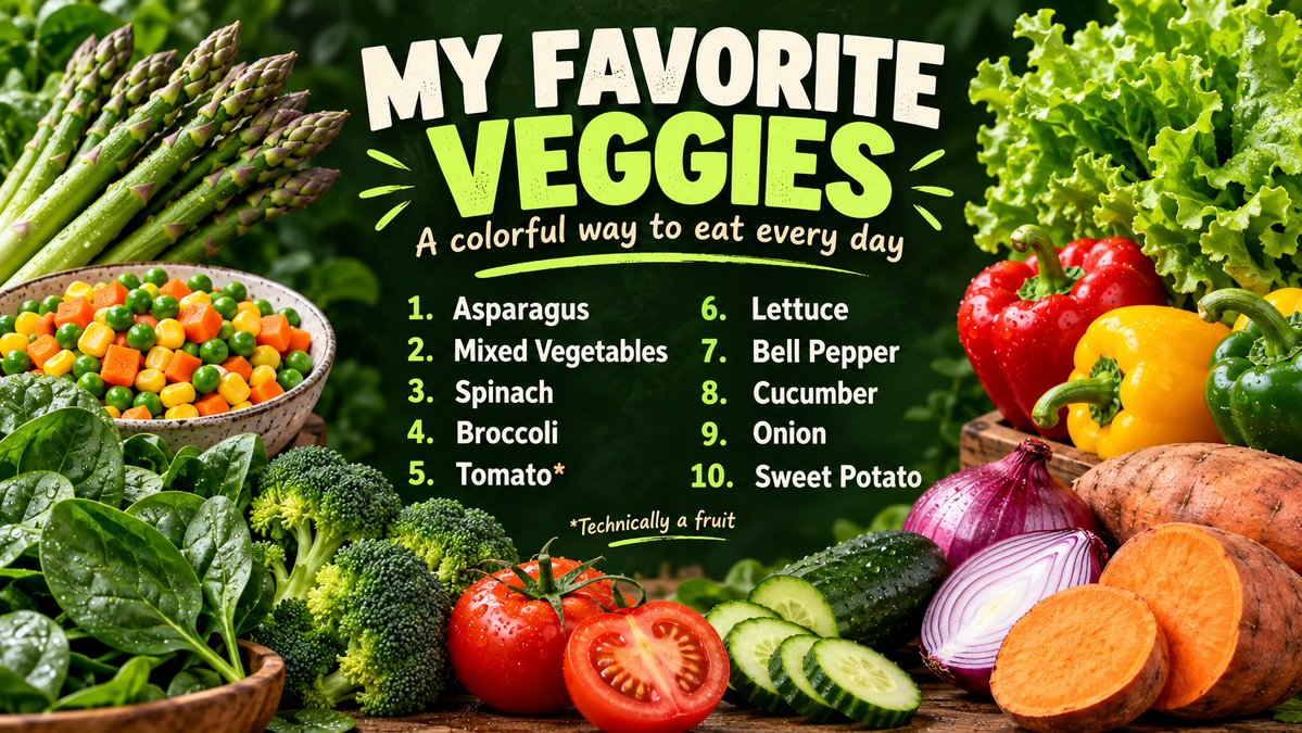 personalfitnes3's tweet photo. Trying to include more vegetables in your daily diet? 🥦🥕

These are 10 of my favorites, from asparagus and spinach to bell peppers and sweet potatoes. 

Which one is always on your plate—and which one are you skipping? 😂
#HealthyEating #Vegetables #PersonalFitness3 https://t.co/r9Jn1SU4c1
