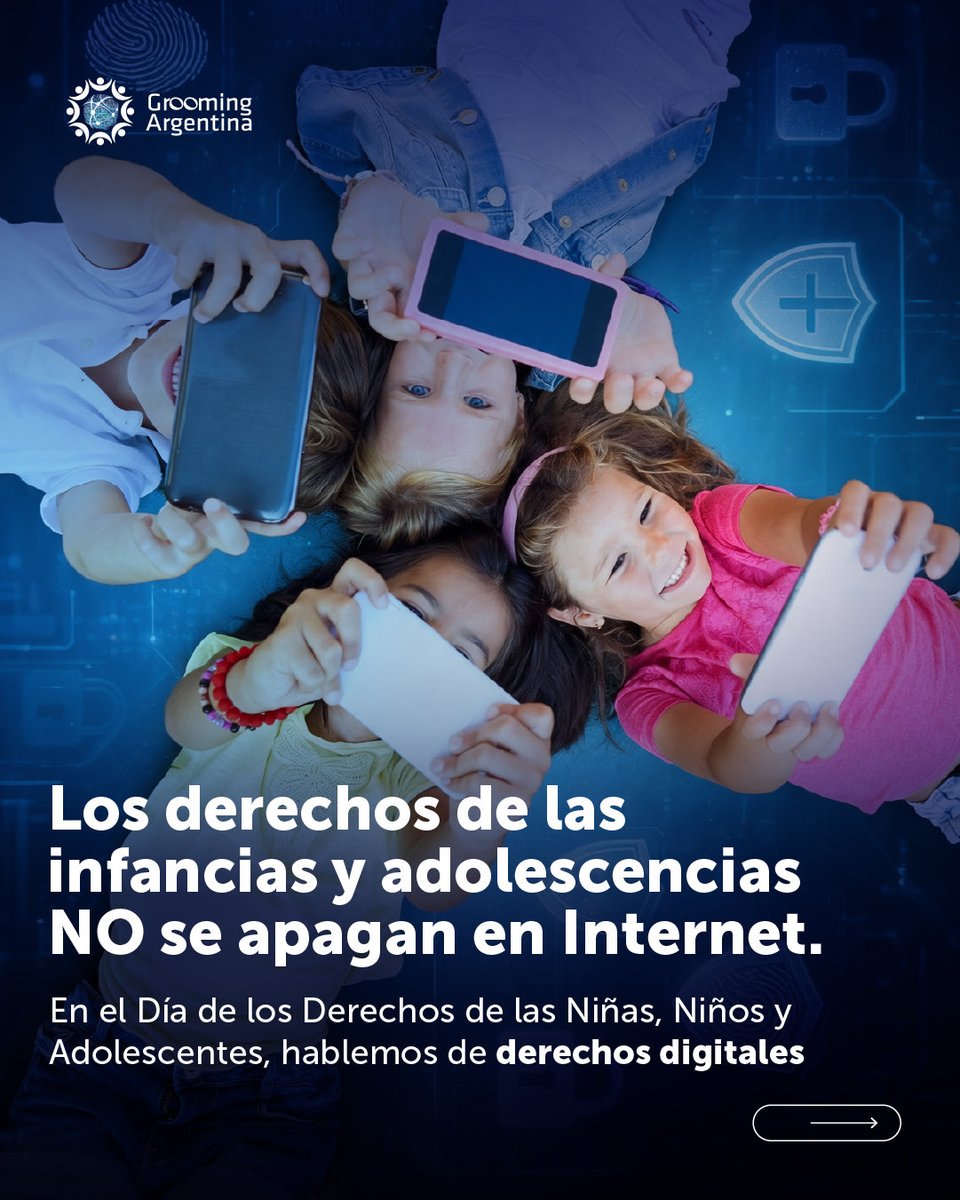 GroomingArg's tweet photo. 🌐 LOS DERECHOS DIGITALES SON DERECHOS HUMANOS 🌐

📜 En el Día de los Derechos de las Niñas, Niños y Adolescentes, reafirmamos nuestro compromiso con la protección de las infancias y adolescencias en #Internet.

🏛 El entorno digital no es un territorio sin ley. Niñas, niños y adolescentes tienen derecho a conectarse, aprender, jugar y expresarse, pero sobre todo, tienen derecho a desarrollarse en entornos digitales seguros y libres de violencias.

🛡 Garantizar y proteger sus derechos en Internet es una responsabilidad compartida entre el Estado, las empresas tecnológicas, las familias y las escuelas.

📲 Deslizá para conocer algunos de sus derechos digitales.
