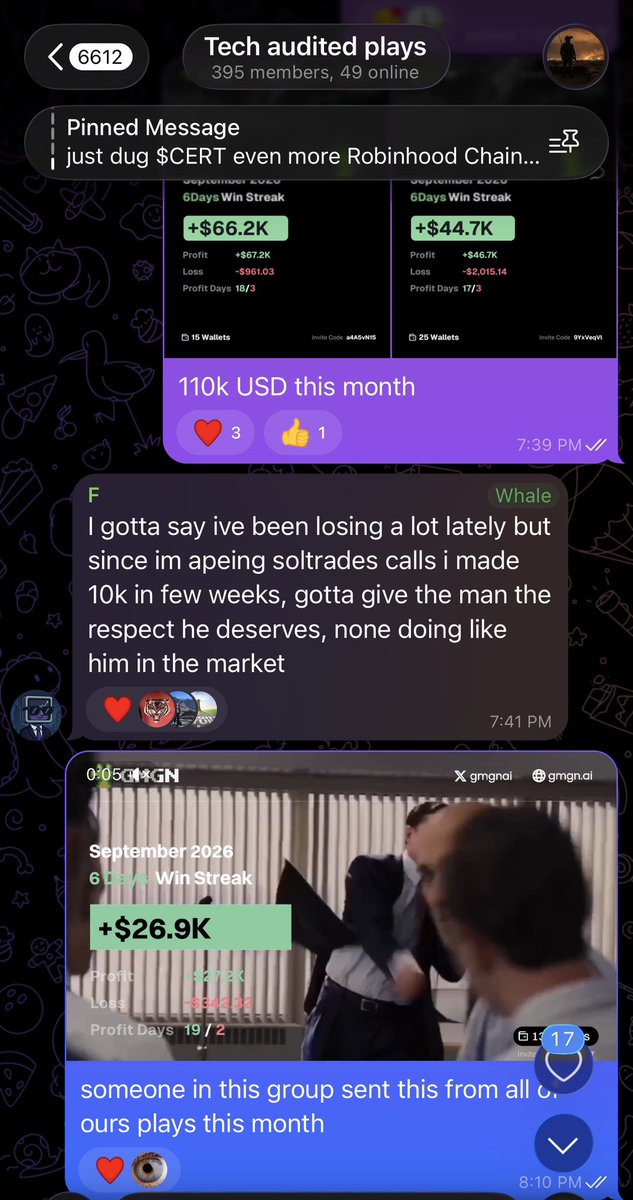 UAEsoltrading's tweet photo. Smallest group with the biggest PNL’s and motion. $110k PNL this month.

TG: https://t.co/NIuujF1D8g

$NYMA 40x
$DARK 120x
$TERA 12x
$HEIR 5x
$CERT 12x
$SPROUT 20x

And a few others 3x ++ 

100% success rate this month, not 1 loss in the TG group. Had 6 people show me over $5,000+ PNL’s this month from putting only $50-$100 to start with.