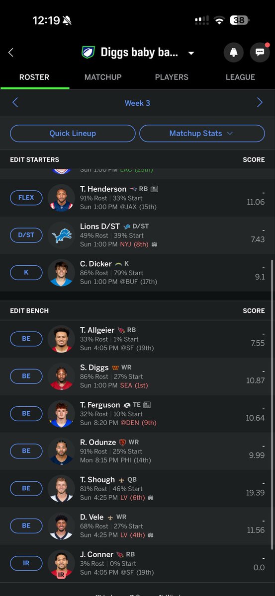 skylar_gary33's tweet photo. @FantasyFFData Dak or shough? Johnston / Vele / Diggs? https://t.co/ovvrDWULab