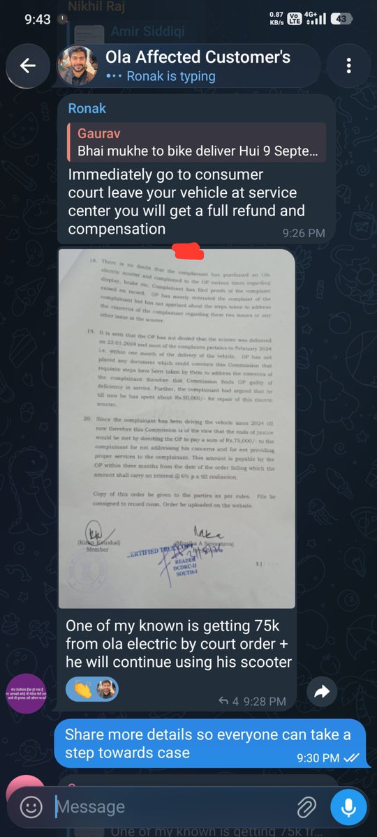 Sanjay0sanj's tweet photo. ₹75,000 compensation awarded to an Ola customer for poor service
Everyone: file your case with proper proof Keep evidence of every complaint, call, service visit &amp; payment Only then can you fight for your rights
@OlaElectric @bhash
Join Telegram for help: https://t.co/jZbLGzezBC https://t.co/E6LkK7hGHx