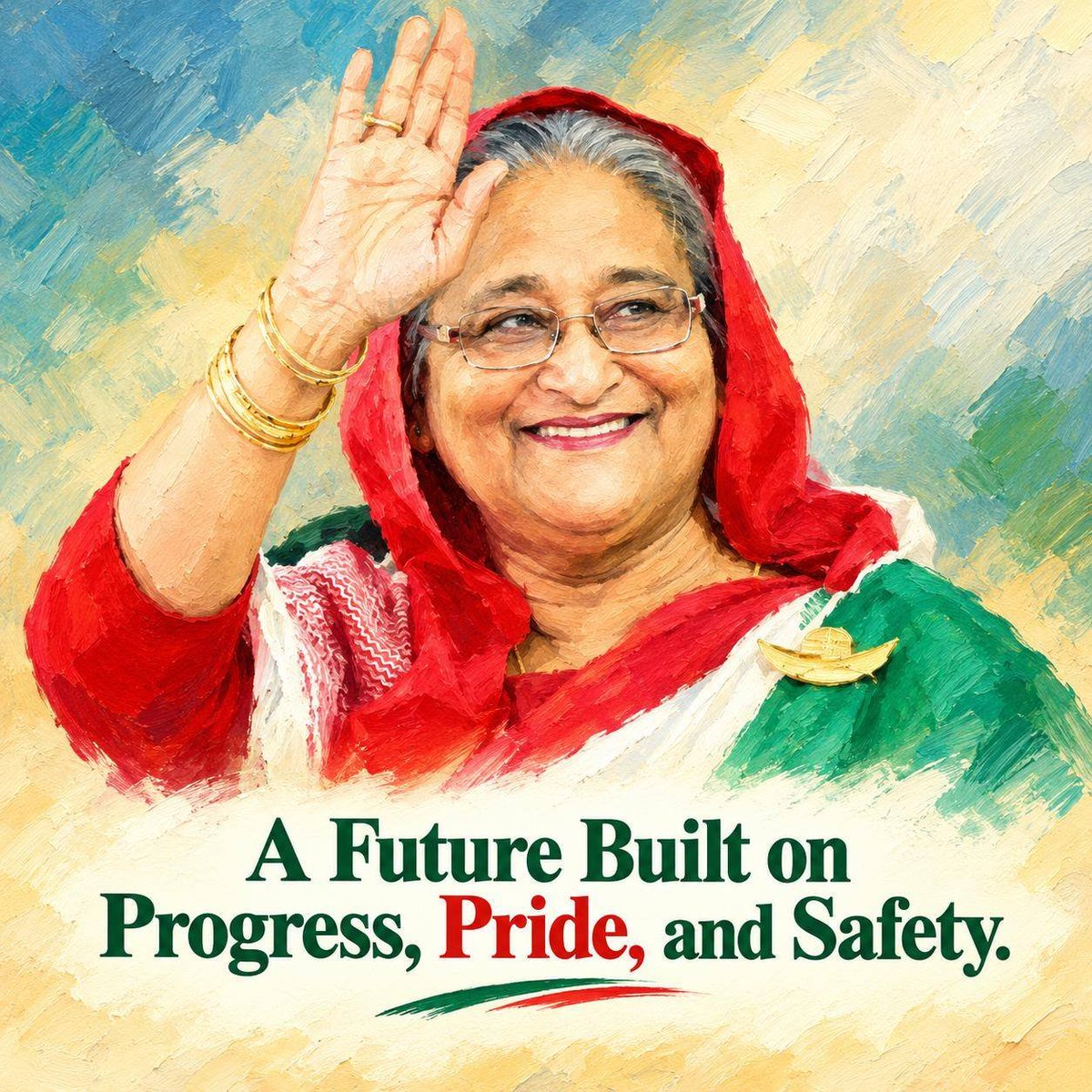 albd1971's tweet photo. A Future Built on Progress, Pride, and Safety. 🇧🇩

On the occasion of Her Excellency Sheikh Hasina’s birthday, we celebrate a vision that places the people and nation first.

What does her leadership represent to millions across the nation?
✨ Unstoppable Development: Infrastructure and economic progress that drive us forward.
✨ Democracy & Freedom: Restoring public trust, strengthening institutions, and protecting freedom of expression.
✨ Safety & Security for Women: Building a nation where women can thrive with dignity and peace of mind.
✨ Zero Tolerance for Corruption & Extremism: Unwavering resolve against militancy, injustice, and state betrayal to keep the nation secure.

Here’s to resilience, visionary governance, and a future full of opportunity. Happy Birthday, Prime Minister Sheikh Hasina! 💐

#Vision2041 #BangladeshRising #SheikhHasina #HappyBirthday #HopeAndProgress