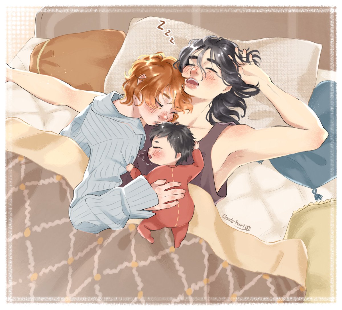 CloudyPearl_Art's tweet photo. eepy lil' family 

#hyunin #현양 https://t.co/e4zJWpaWJY