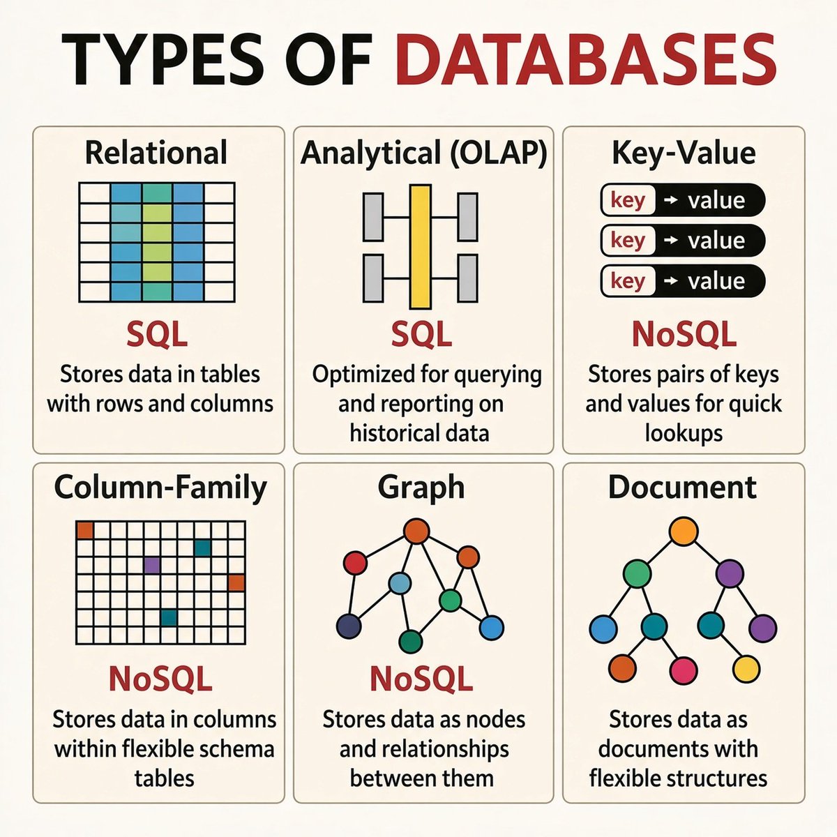 PythonPr's tweet photo. Types os Databases ✍️ https://t.co/zhh48GSxd3