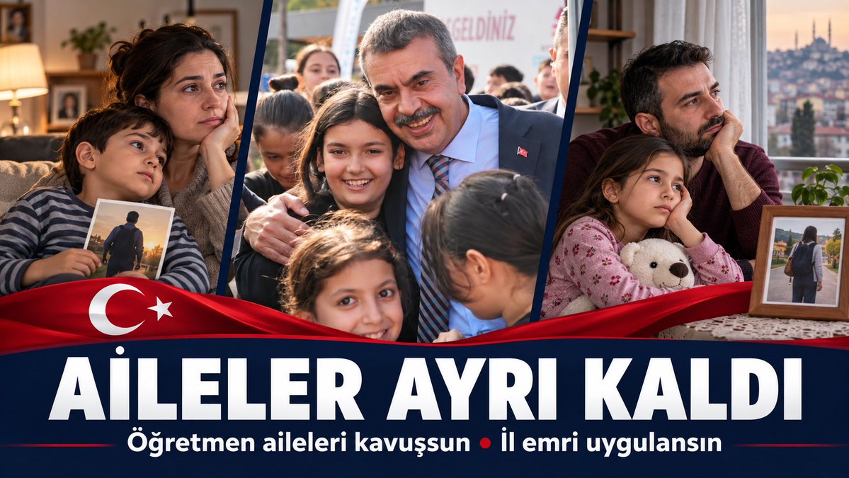 burakcicek26's tweet photo. Ayrı şehirlerde kurulan sofralar, ertelenen hayatlar, her gün “Bir haber var mı?” diye soran aileler… 7 yıldır öğretmenlere “aile birliği” için verilen #ilemri bu sene verilmedi. Kim ailesinden uzak yaşamak ister? #KadimSorumlulukNeOldu 

3000 meslektaşınız haykırıyor Sayın Bakan @Yusuf__Tekin @YilmazzGuney @cftcblnt 

Bu bekleyişe bir çözüm bulun. Öğretmen aileleri kavuşsun. @RTErdogan @EmineErdogan @bilalerdogan_TR @Selcuk @_cevdetyilmaz @hasandogan

#AileninSesiCumhurunReisi
