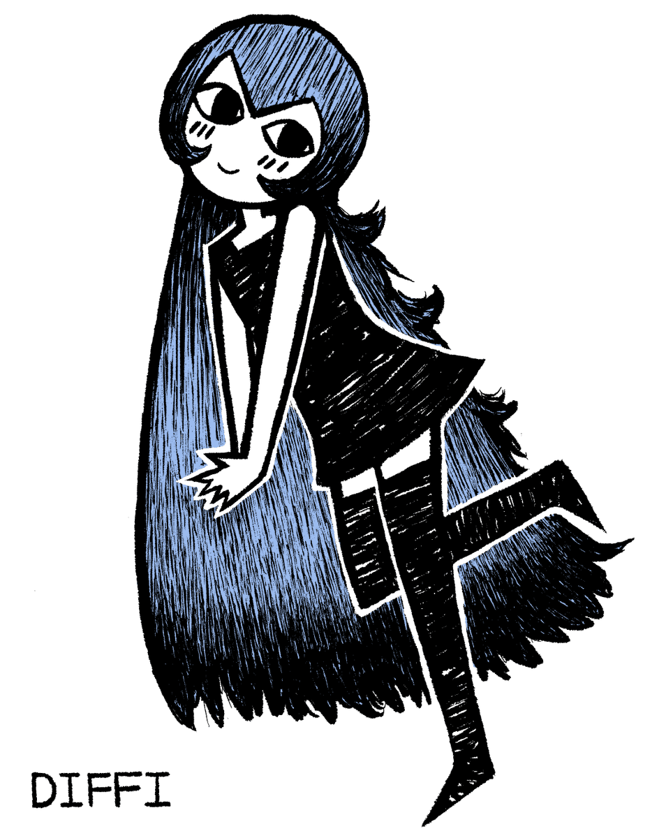 Thatisdifficult's tweet photo. "The Hatless Blue-Haired Witch" https://t.co/HgENWIOxDj