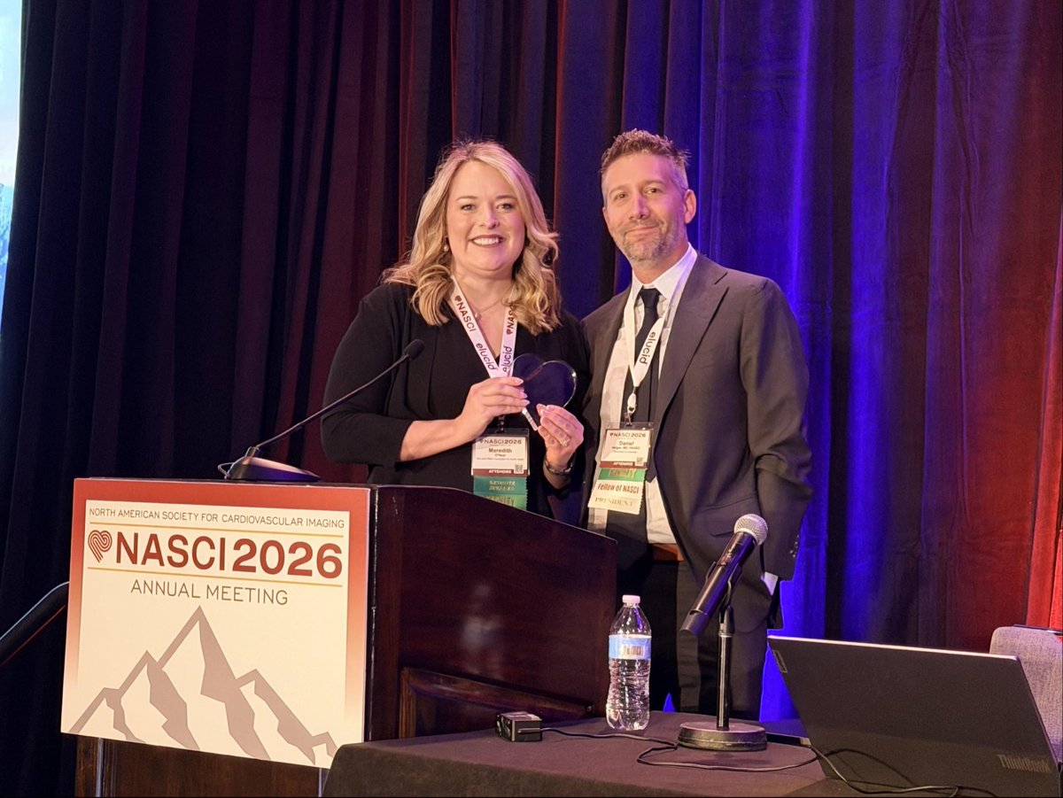 NASCISociety's tweet photo. The most important perspective in the room 🫀
Meredith O'Neal took the stage for the Paulin Keynote Lecture at NASCI 2026, sharing her patient experience with aortic disease; a powerful reminder of why cardiovascular imaging matters.
#NASCI26 #NASCI #CardiovascularImaging https://t.co/rzc3bmvDhH