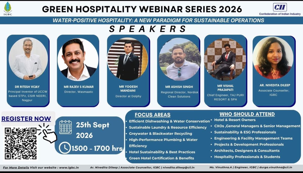 CSIR_NEERI's tweet photo. Dr Ritesh Vijay, #CSIRNEERI, spoke at the #WaterPositive webinar by #IGBC on grey & black water recycling, highlighting wastewater treatment, reuse, resource recovery and #WaterCircularity. #UCCW #Sustainability https://t.co/iVV5gfIGX8