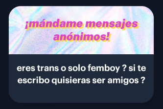 oyari_nes's tweet photo. soy femboy (aun que no me molesta que usen cualquier pronombre :3), y no eh tenido planes de transicionar .w.
pd: sip, cualquiera que me escriba puede ser mi amigo, si tan solo nos conocemos un poco ^^ https://t.co/bcLsKoWEqe
