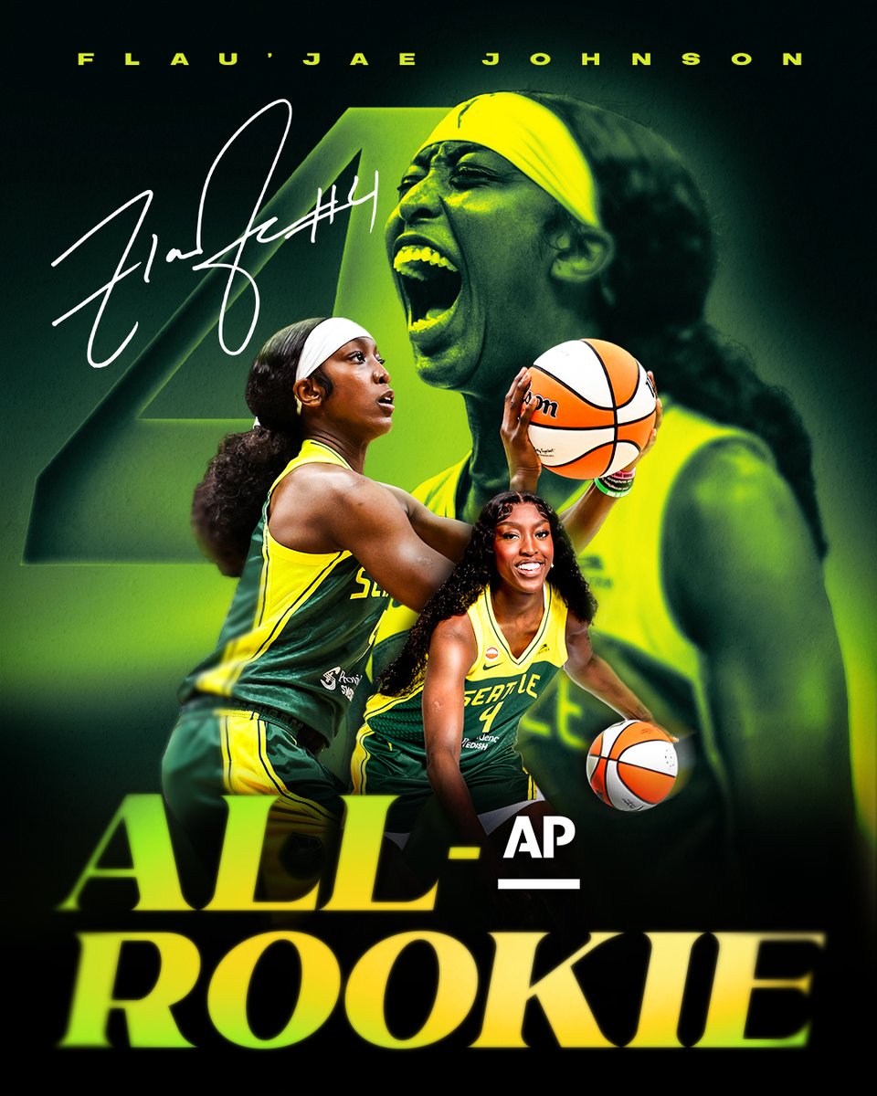 seattlestorm's tweet photo. THE BIGGEST. ⛈️

@Flaujae has been named to the @AP All-Rookie Team! https://t.co/wGHOrbzh5p