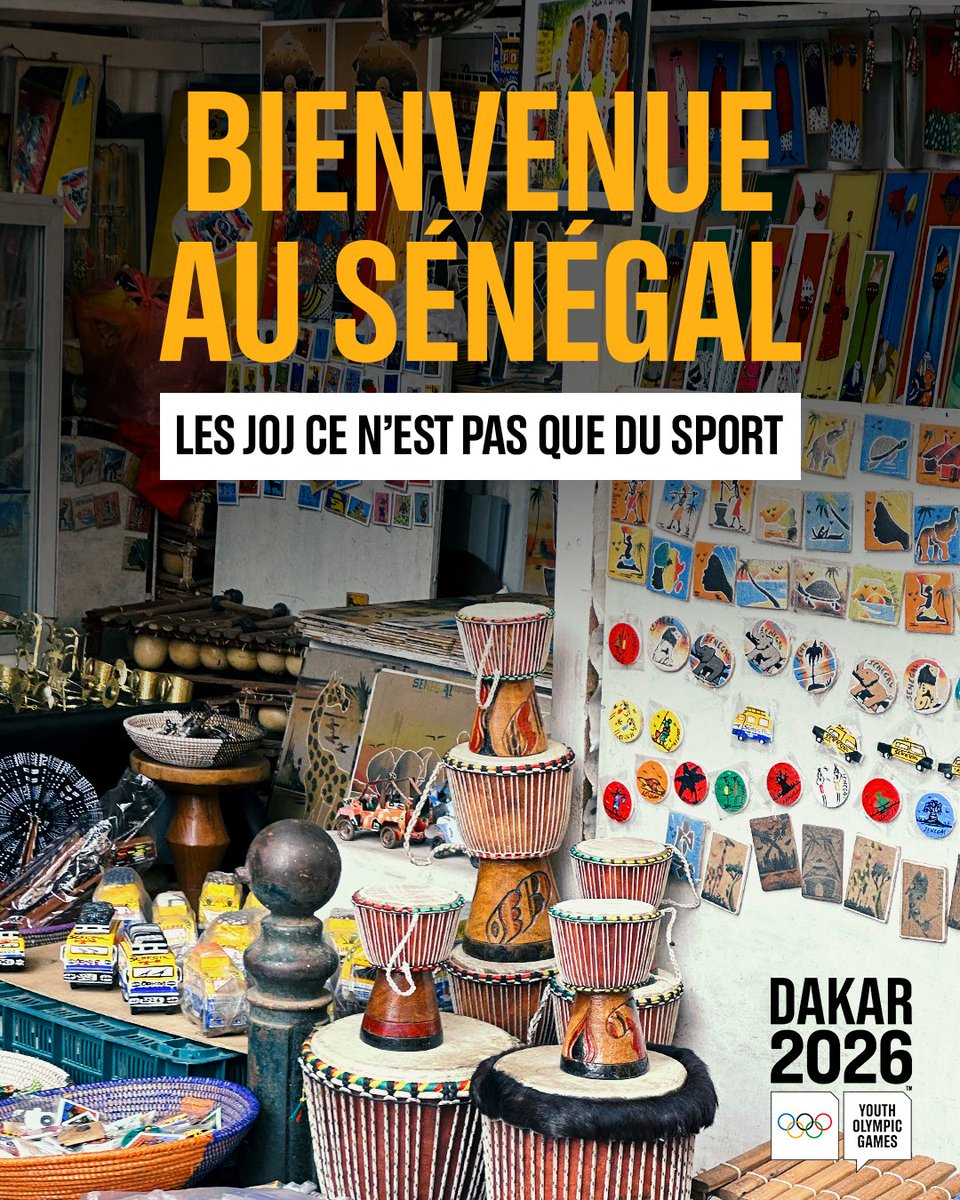 jojdakar2026's tweet photo. 🇸🇳 Bienvenue au Sénégal, terre de mille visages et d'une seule âme: l'hospitalité. ❤️

Plus qu’une affaire de sport. C'est la téranga qui vous ouvre les bras dès l'arrivée. C'est le partage qui se vit dans chaque interaction. Les traditions qui se transmet de génération en génération. ✨

Avant même le début des Jeux, le Sénégal vous raconte déjà son histoire. 🥁

#Dakar2026